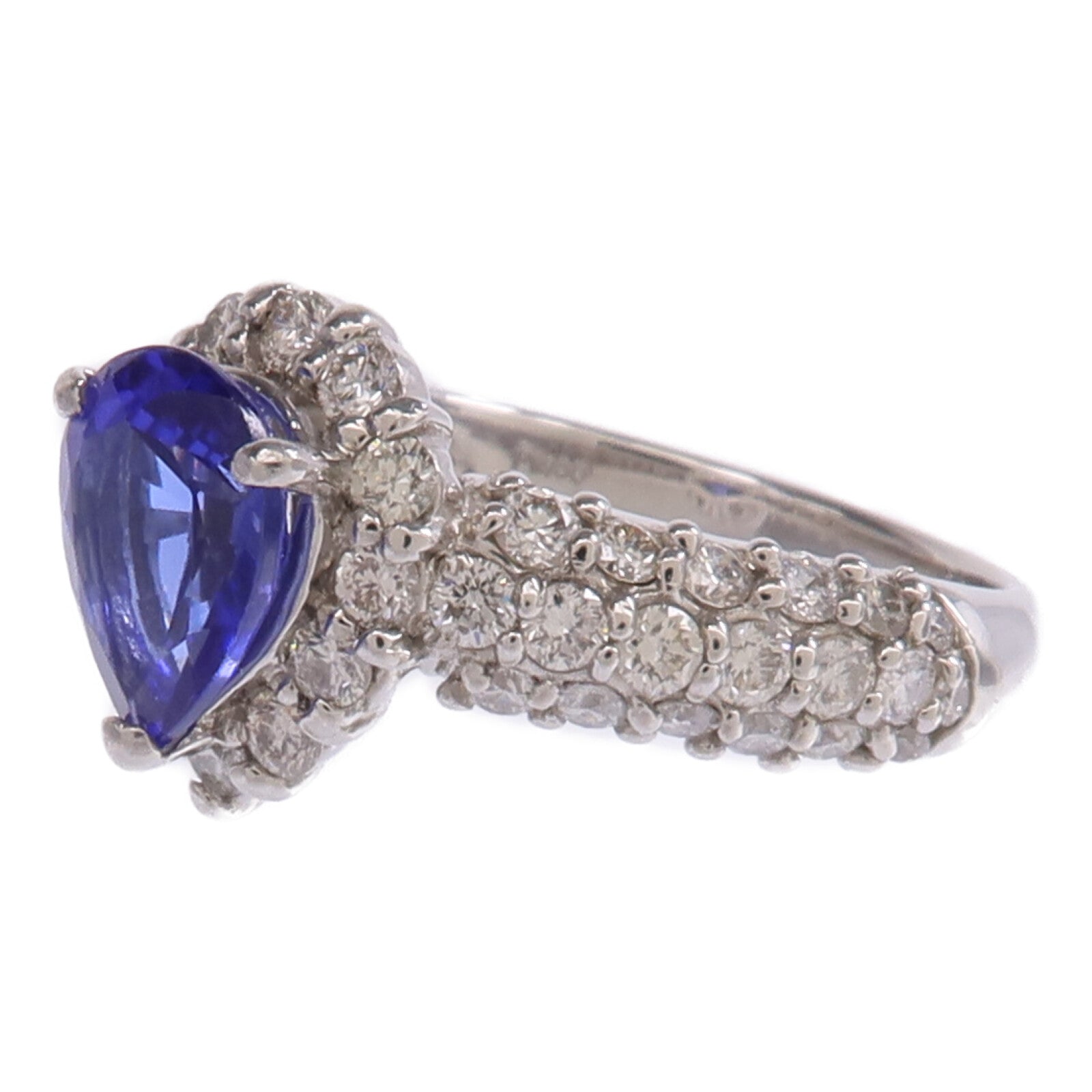 JEWELRY 【激減優惠】PT950鉑金Tanzanite Diamond Ring坦桑石/鑽石戒指US#6