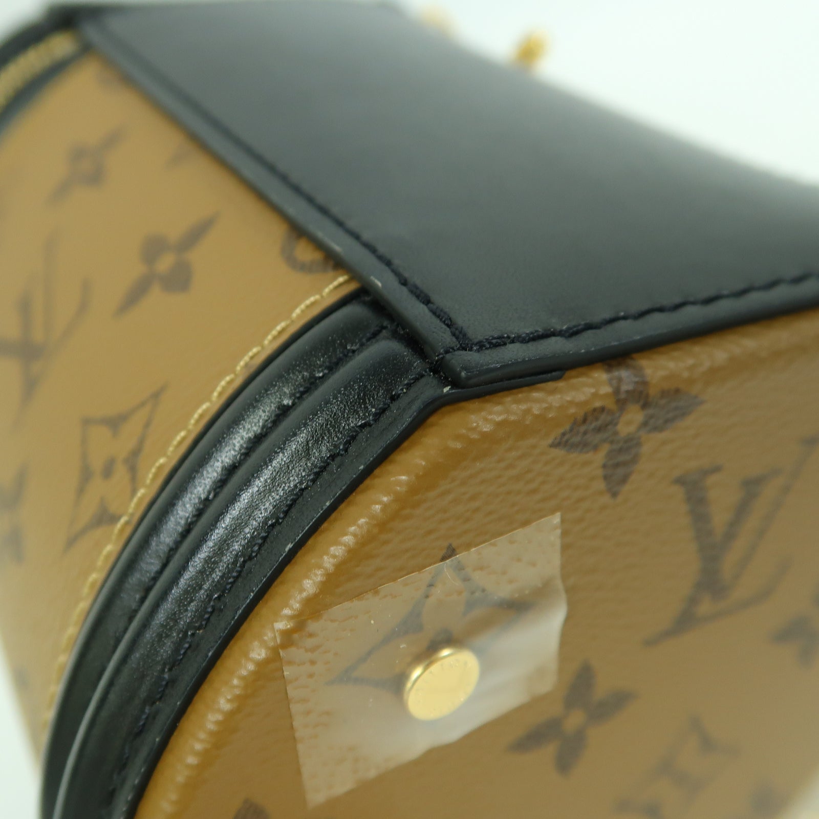 LOUIS VUITTON Monogram Reverse Cannes金扣手挽肩背兩用袋啡色