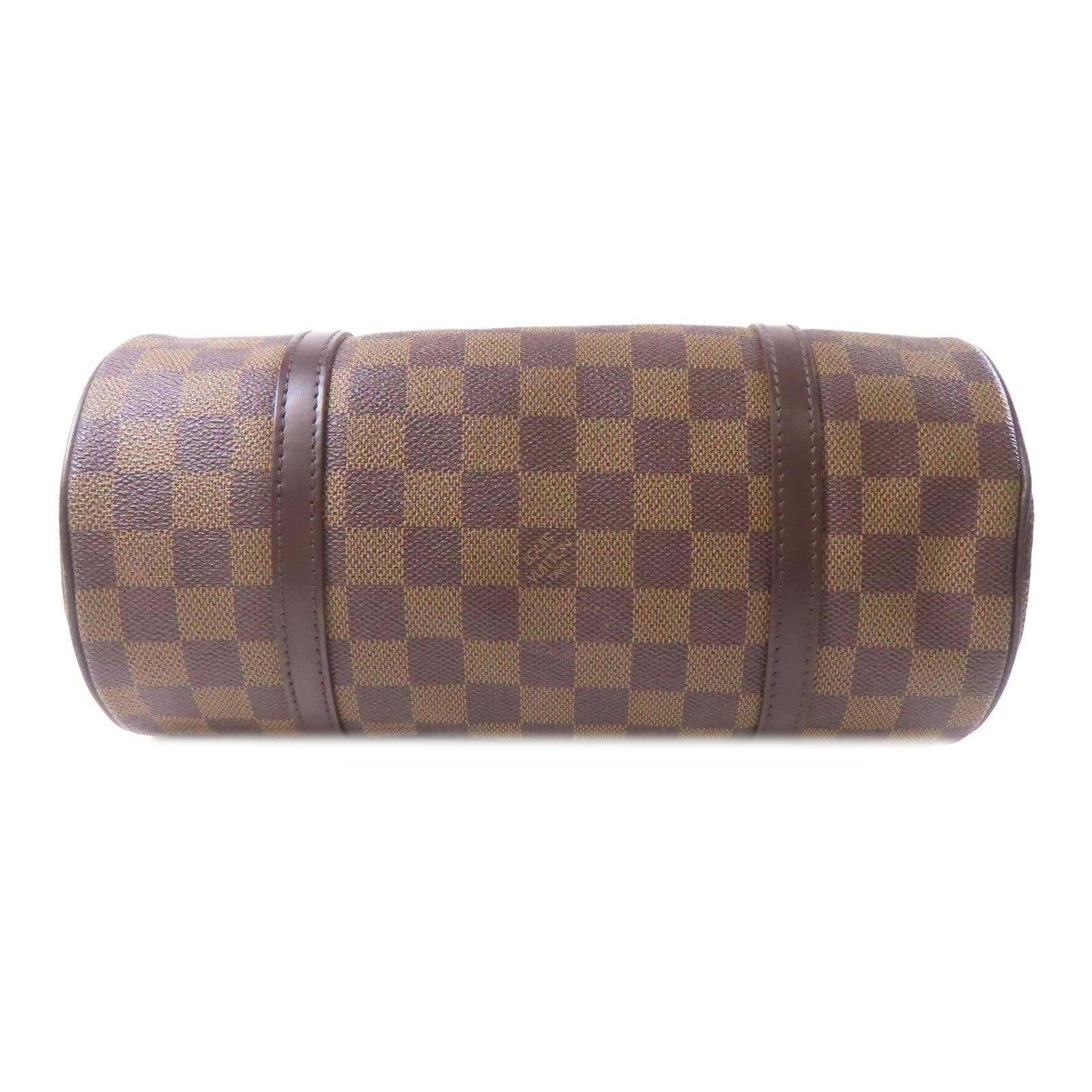 LOUIS VUITTON Damier Papillon PM金扣手挽袋棕色
