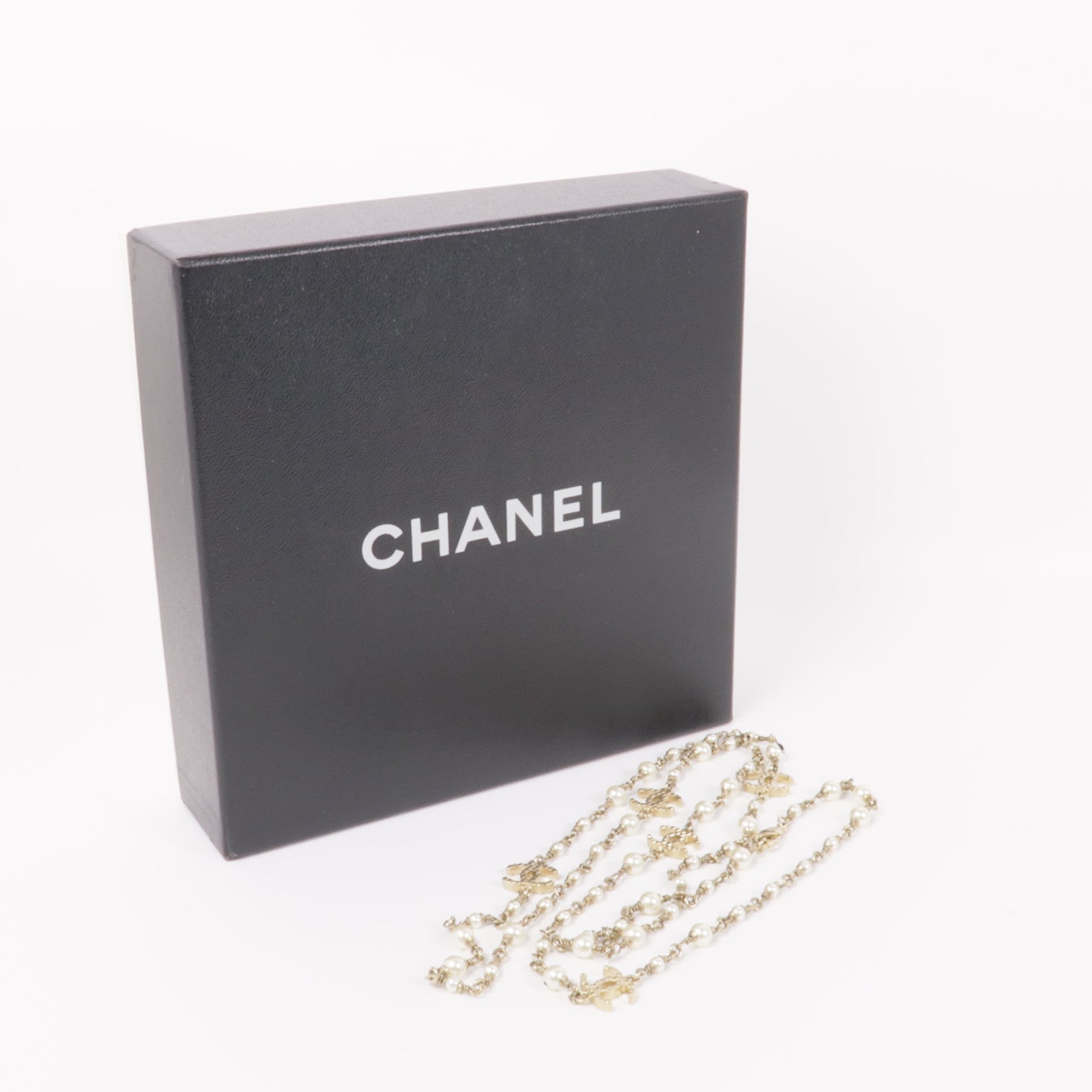 CHANEL 金屬/仿珍珠Necklace金扣項鍊