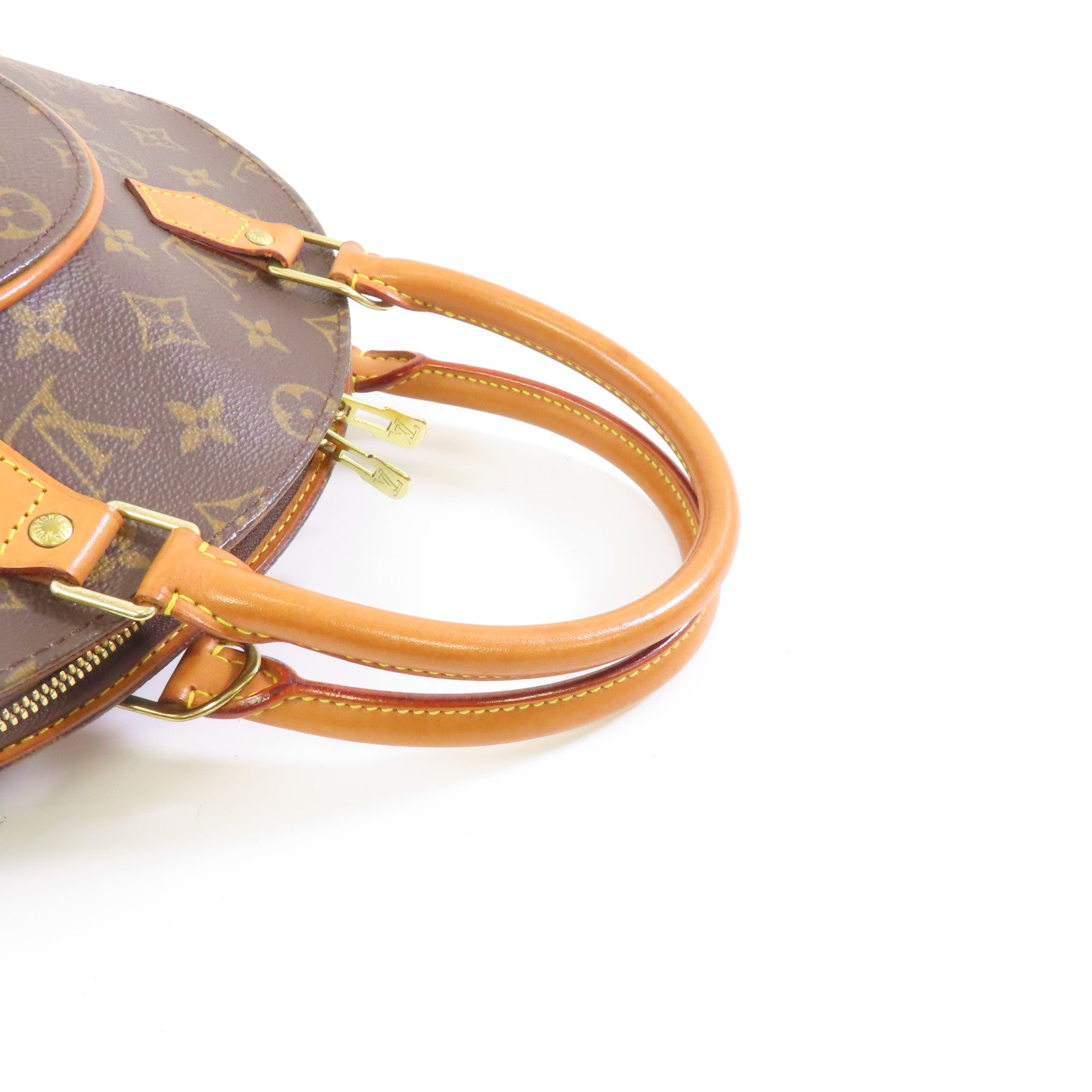 LOUIS VUITTON Monogram Ellipse PM金扣手挽袋啡色
