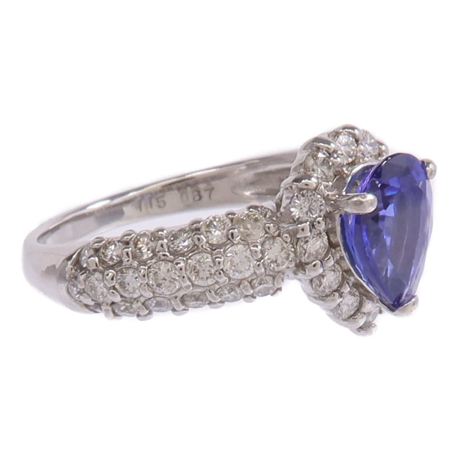 JEWELRY 【激減優惠】PT950鉑金Tanzanite Diamond Ring坦桑石/鑽石戒指US#6