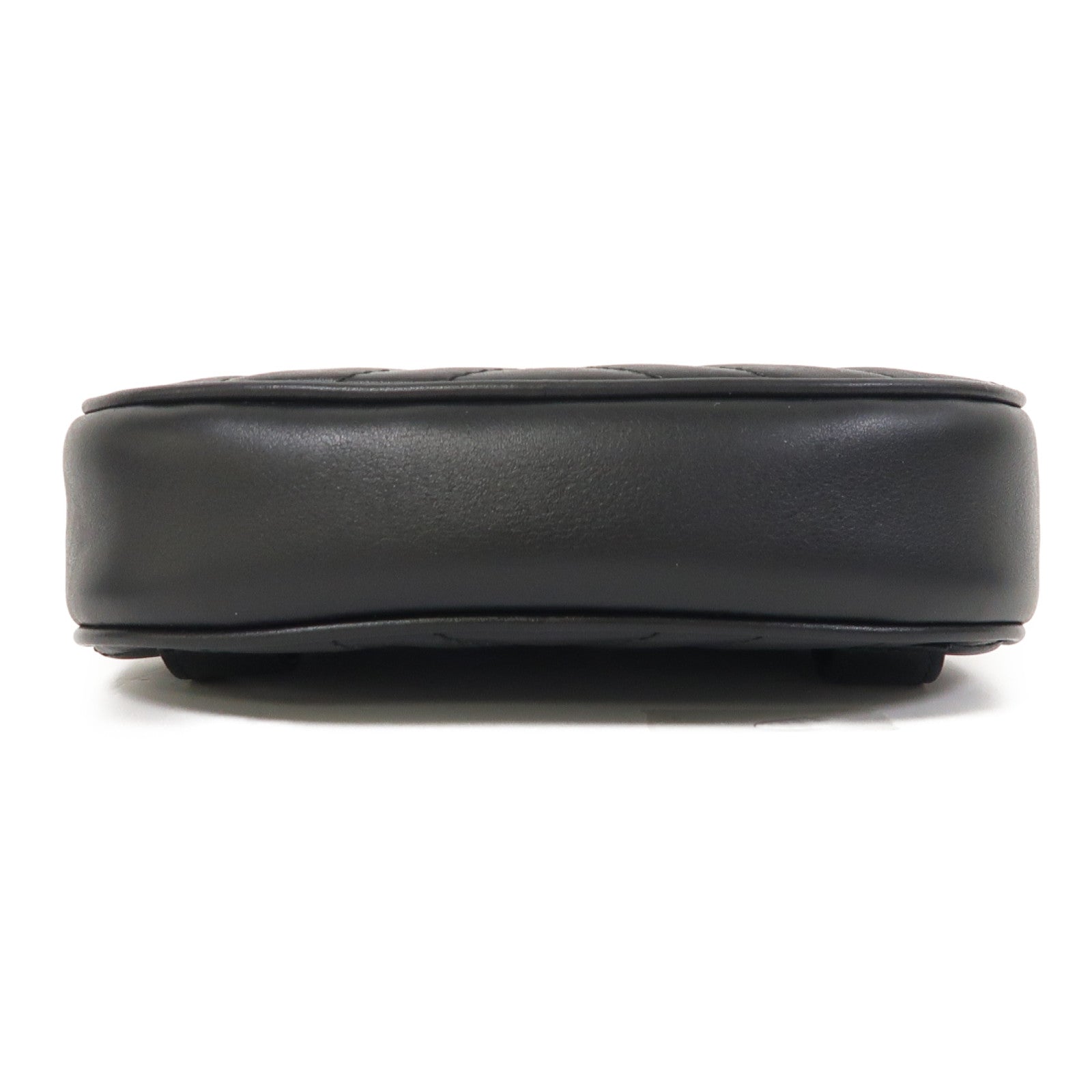 GUCCI GG GHW Waist Bag 476434 Calfskin Leather Black