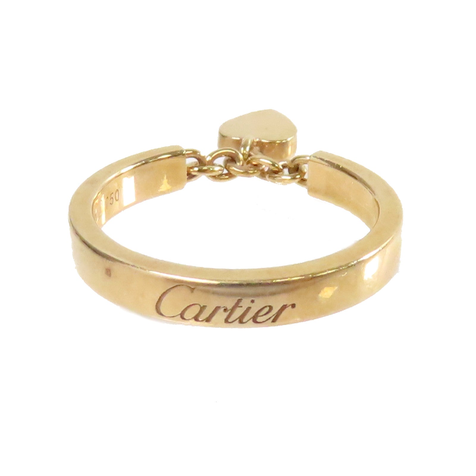CARTIER 18K玫瑰金Gold Heart Ring戒指#49/US#4.75