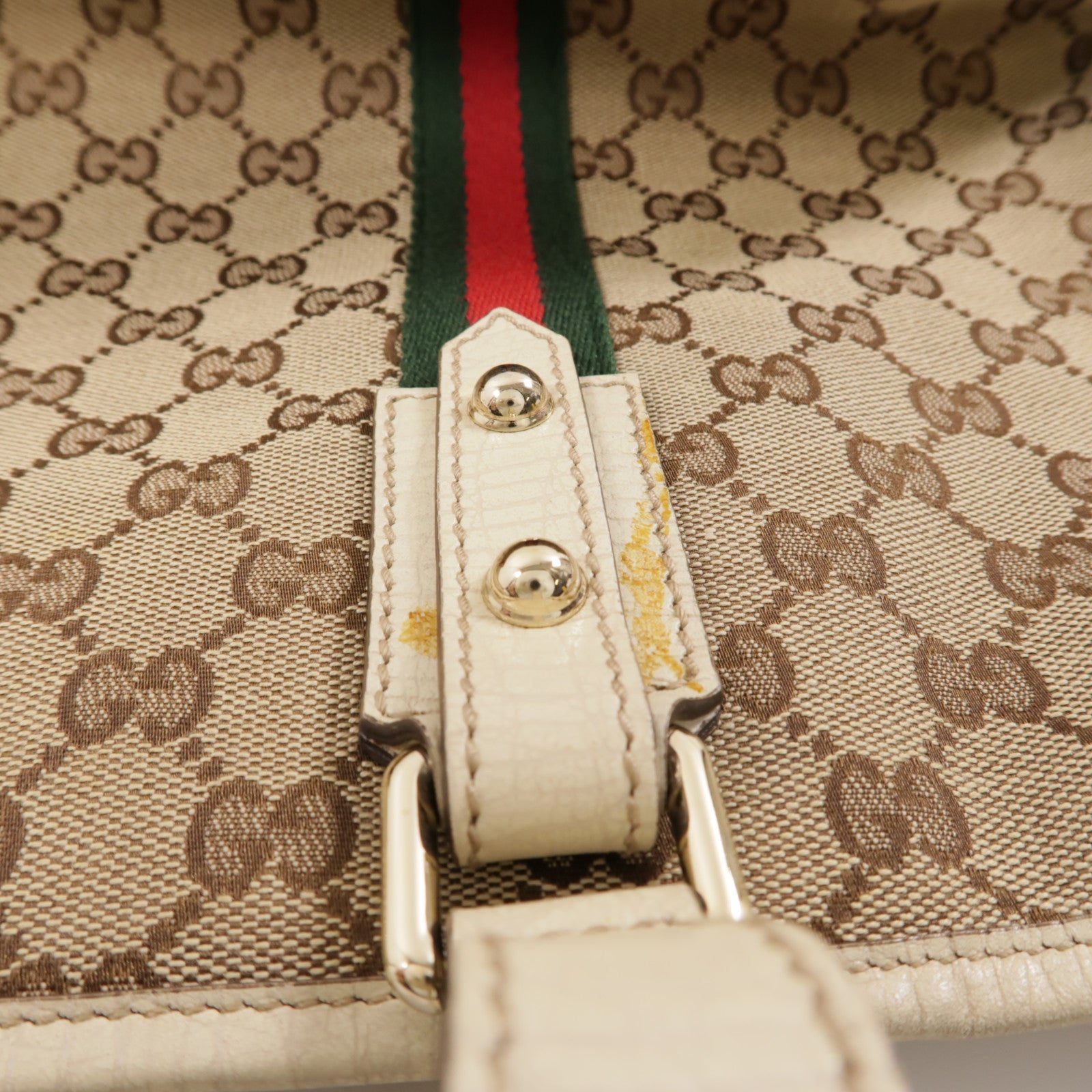 GUCCI GG GHW Sherry Line Tote Bag Shoulder Bag 139260 Canvas Brown