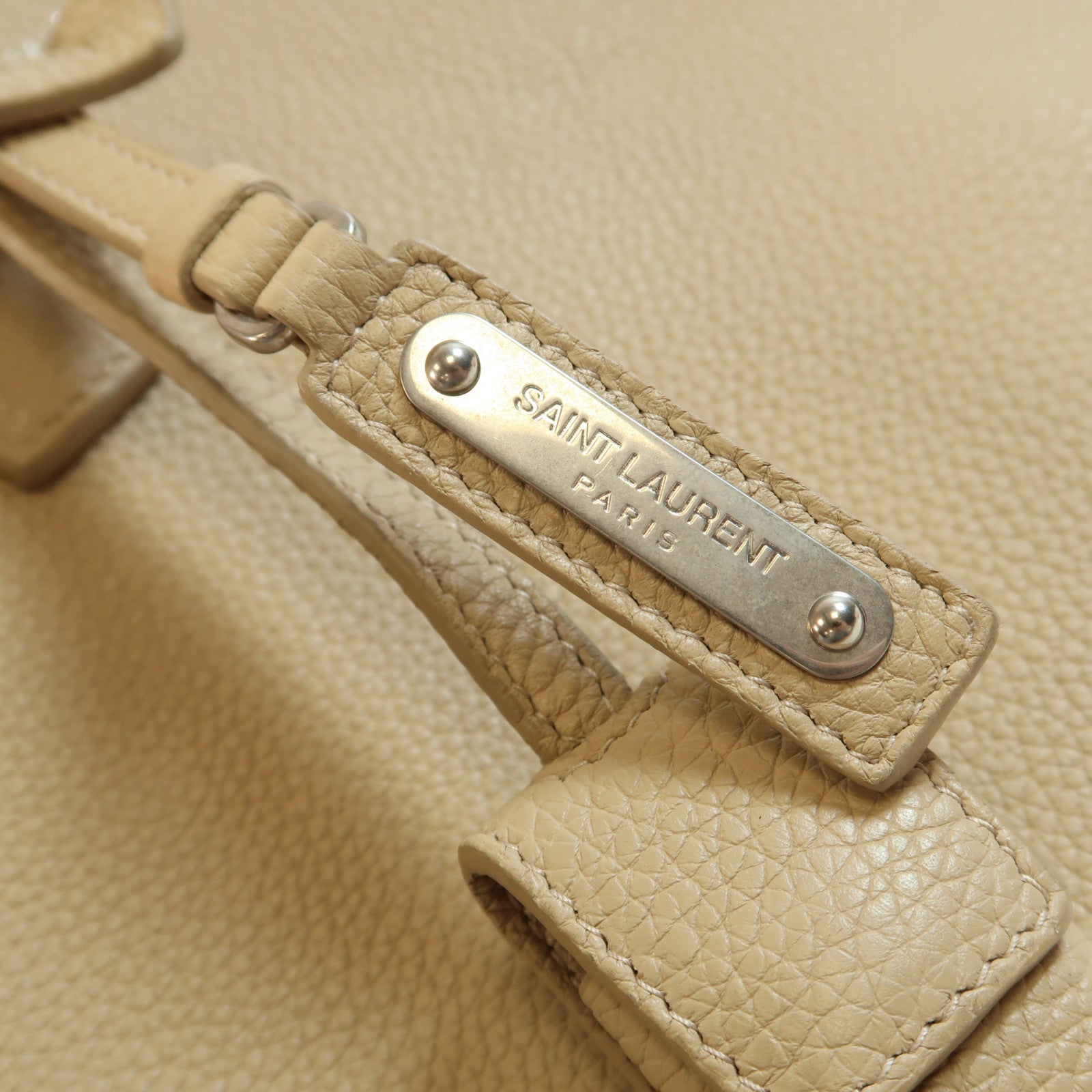 SAINT LAURENT 牛皮皮革Nano Sac de Jour Souple Bag銀扣手挽肩背兩用袋