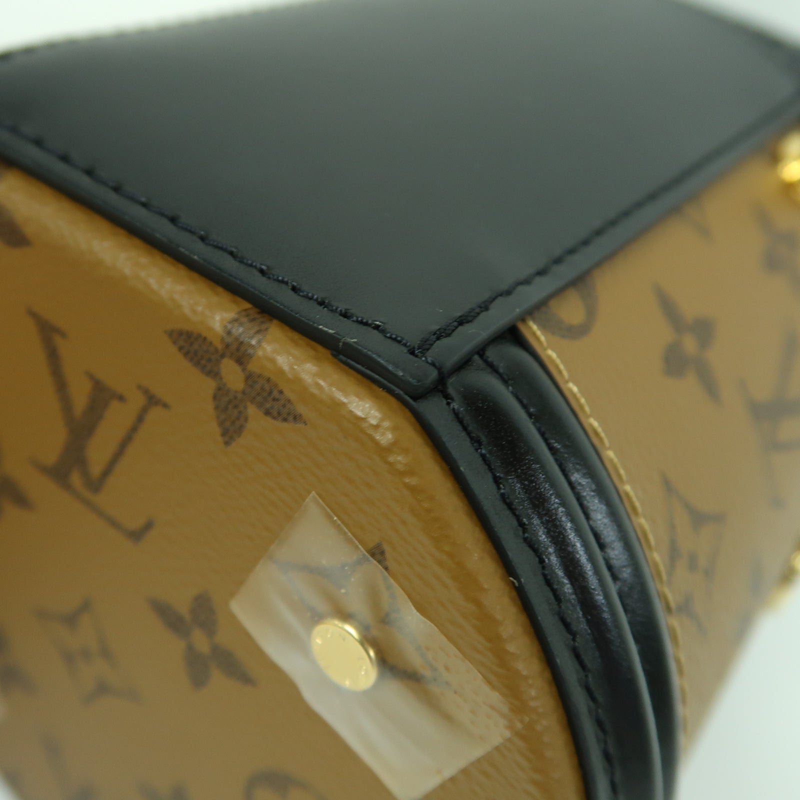 LOUIS VUITTON Monogram Reverse Cannes金扣手挽肩背兩用袋啡色