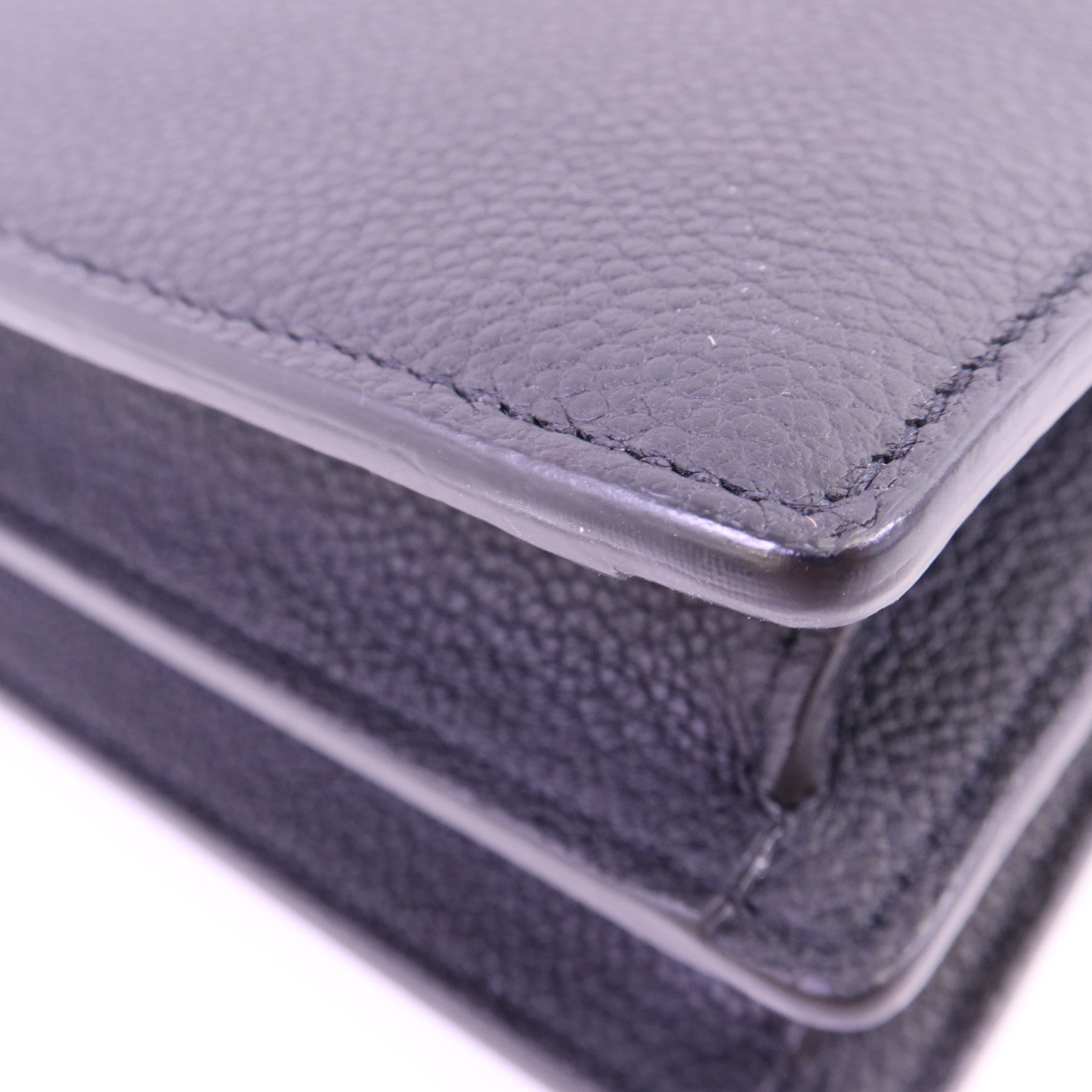 SAINT LAURENT 牛皮皮革Sunset銀扣鏈帶肩背袋