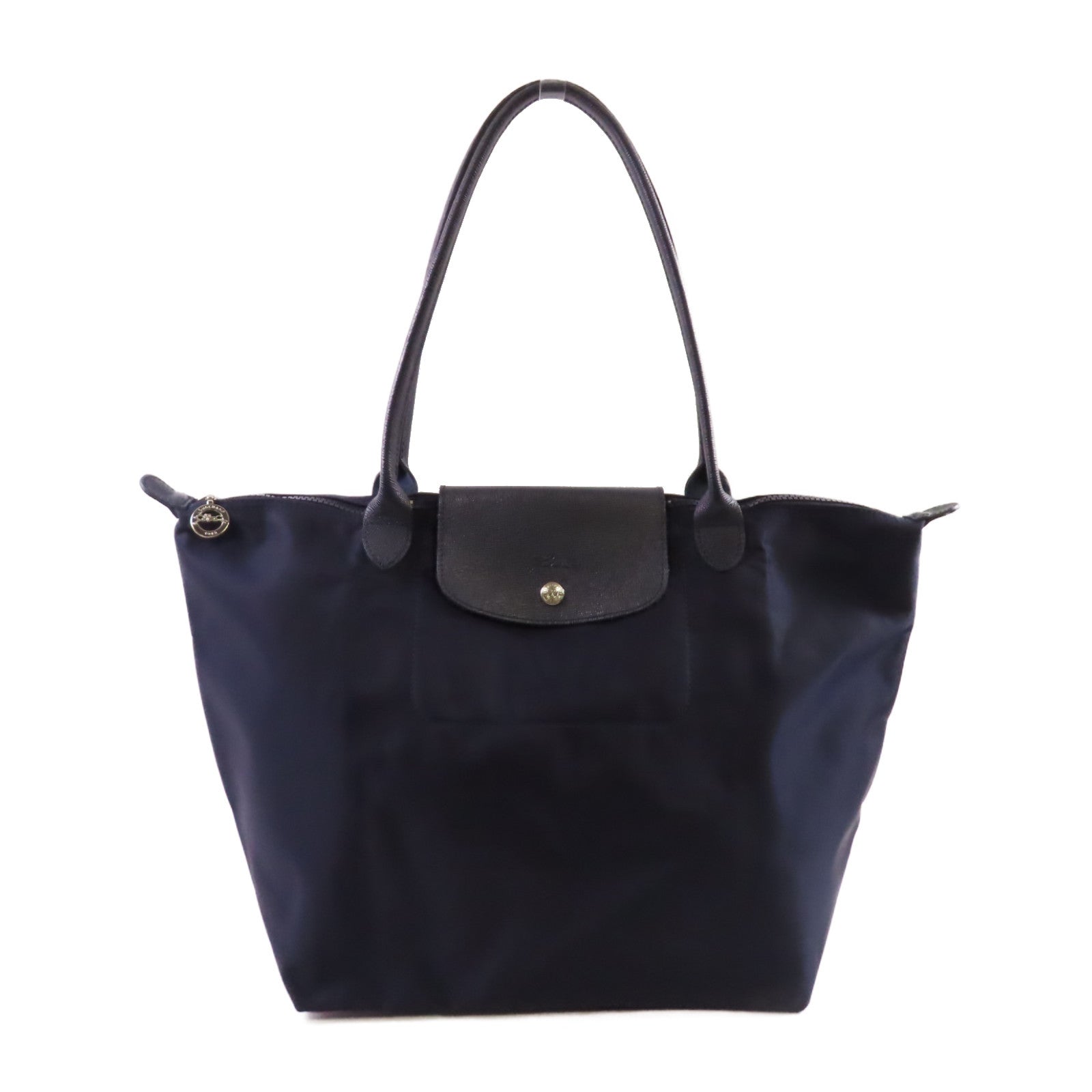 Longchamp 尼龍Tote Bag銀扣肩背袋寶藍色