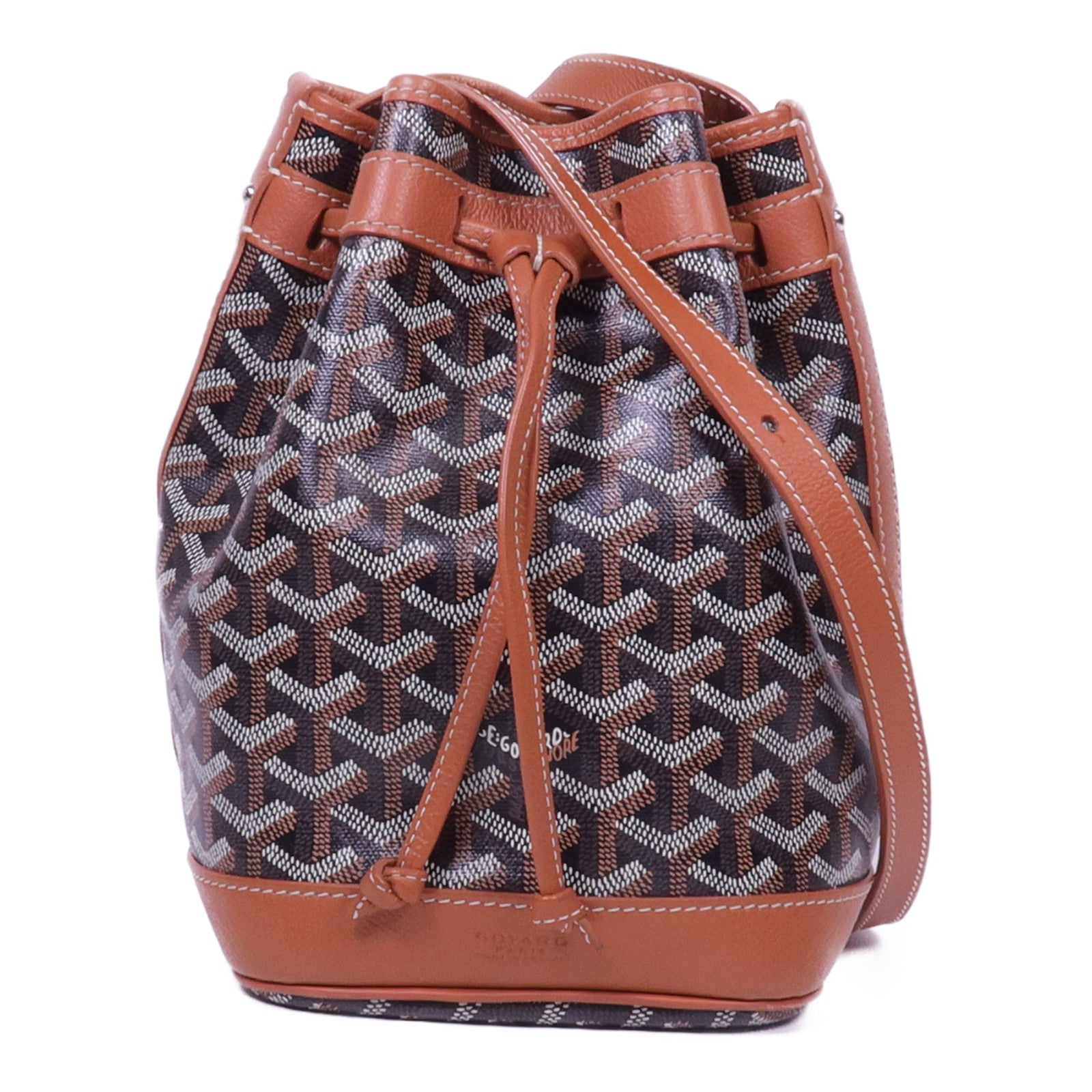 GOYARD 【激減優惠】塗層帆布Petit Flot Bucket Bag銀扣肩背袋