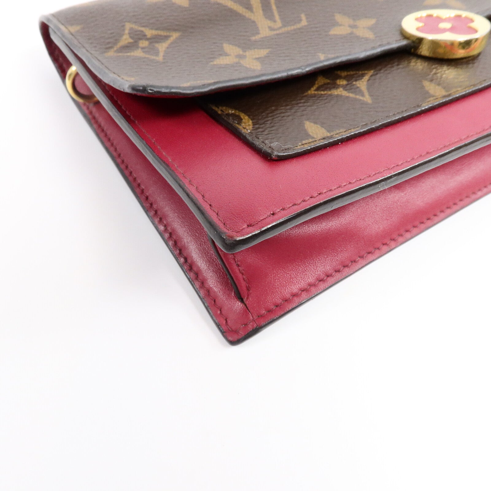 LOUIS VUITTON Monogram Portefeuille Flore鏈帶肩背袋