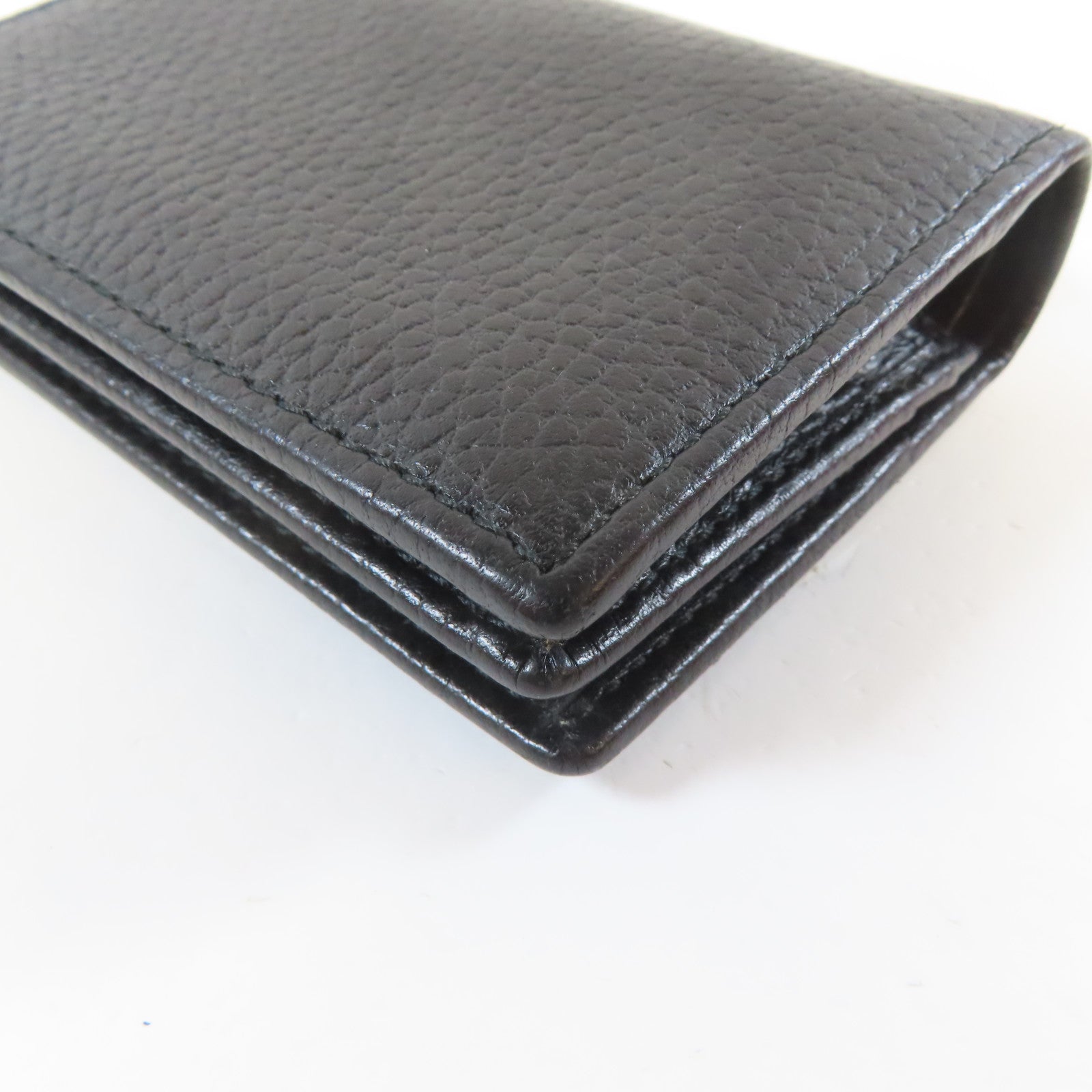 GUCCI 牛皮皮革Wallet金扣啪鈕長錢包黑色