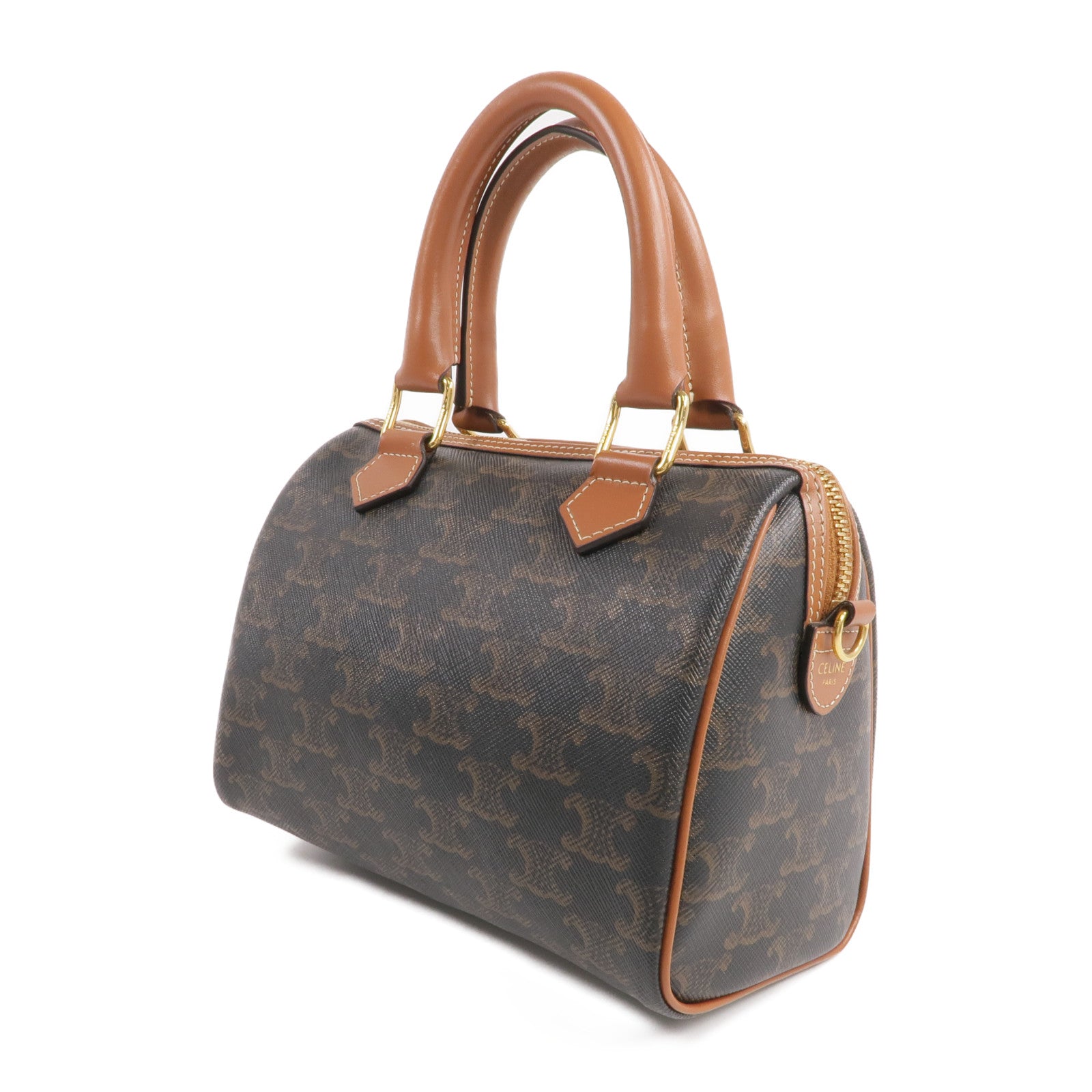 CELINE 塗層帆布Boston金扣手挽肩背兩用袋