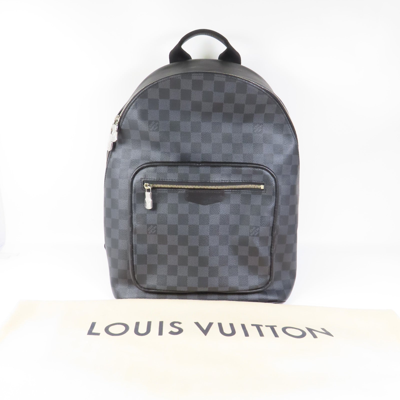 LOUIS VUITTON Damier Graphite Josh Backpack銀扣背包