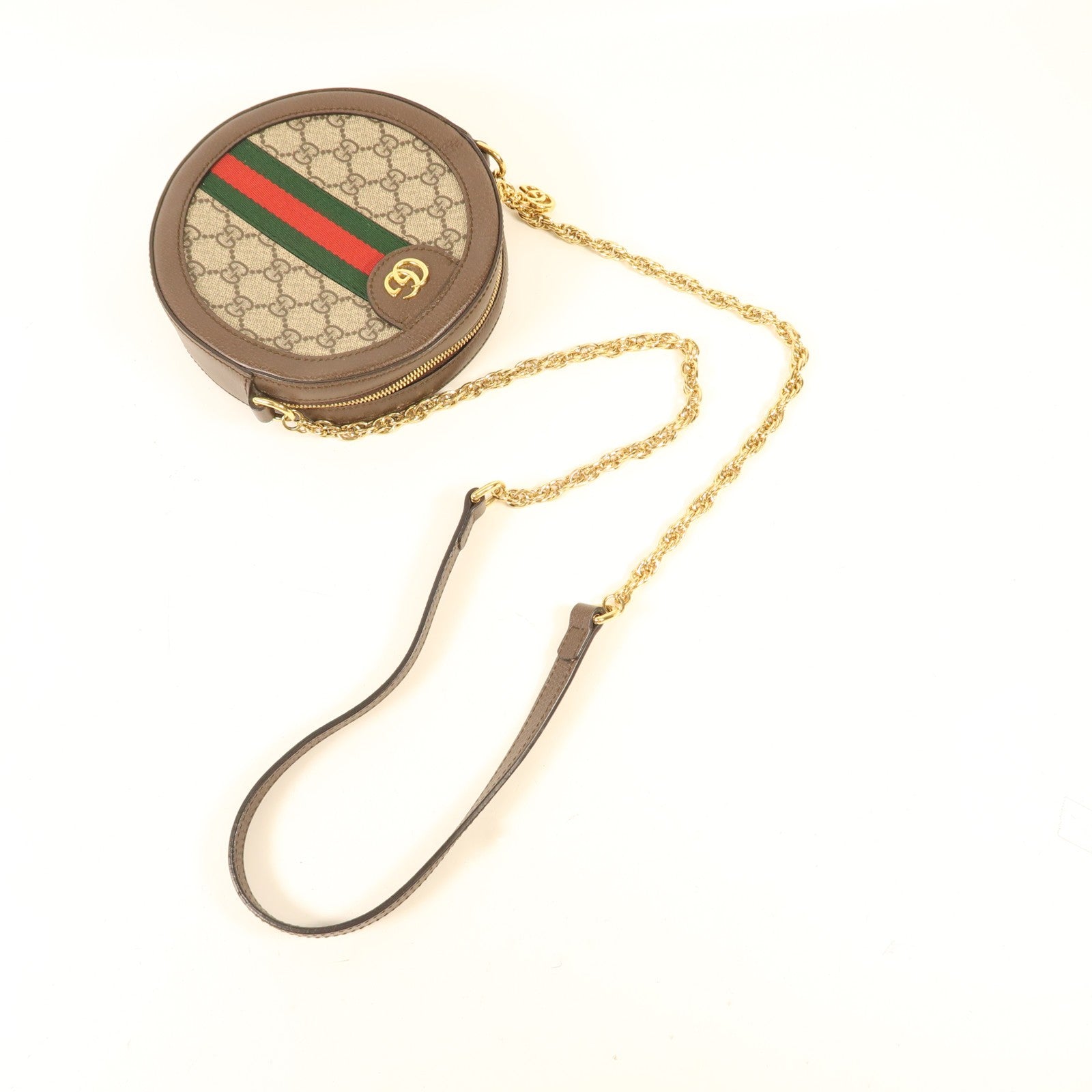 GUCCI 塗層帆布Ophidia金扣鏈帶肩背袋