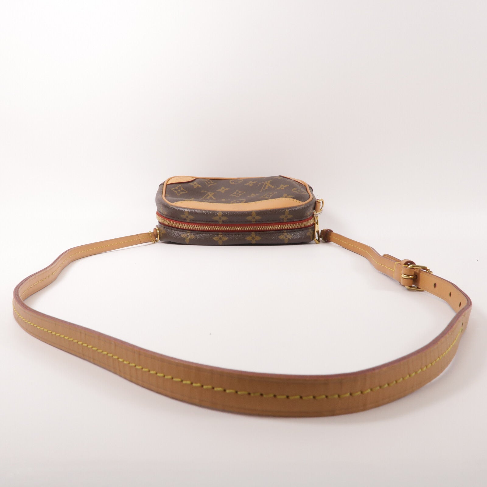 LOUIS VUITTON Monogram Deauville Mini金扣肩背袋棕色