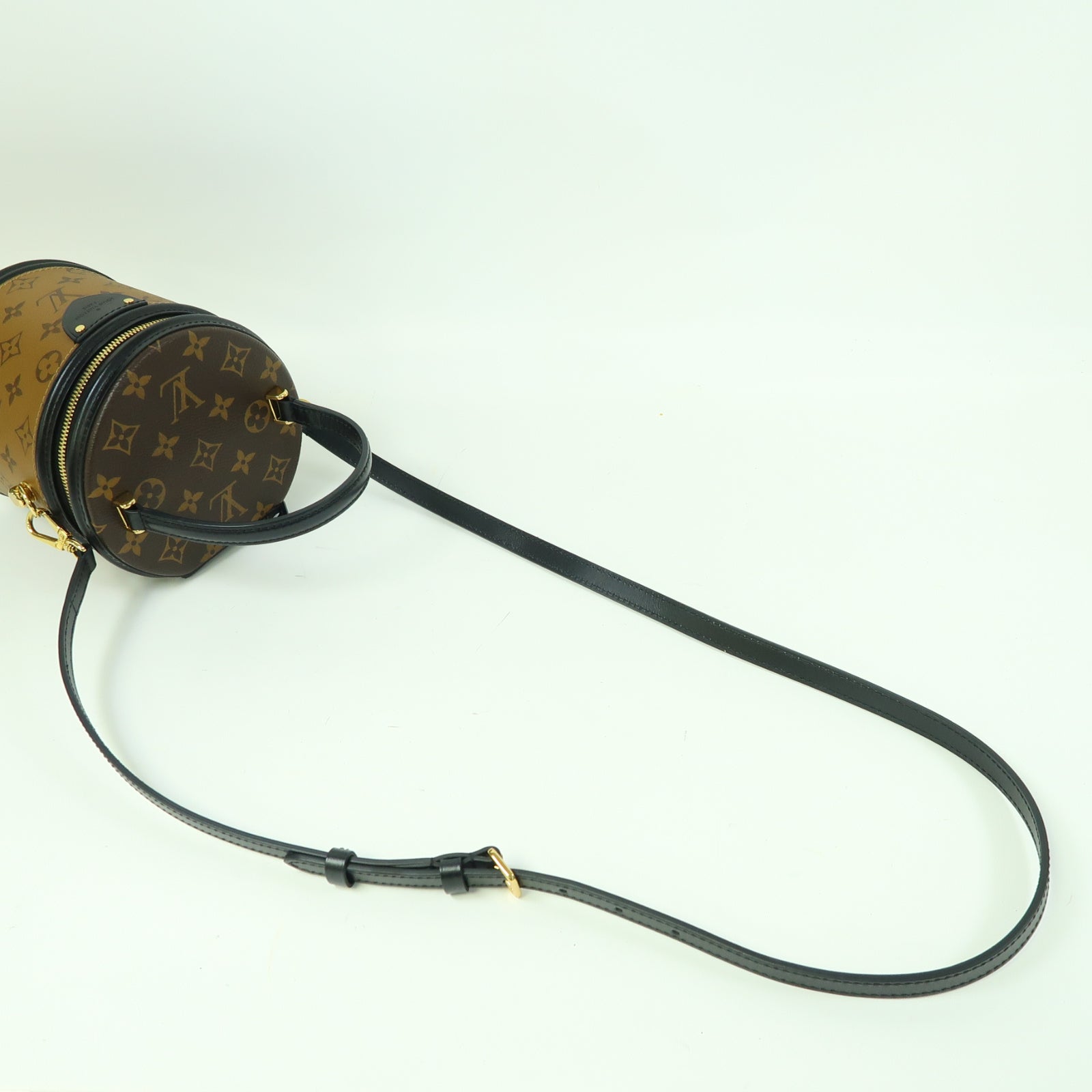 LOUIS VUITTON Monogram Reverse Cannes金扣手挽肩背兩用袋啡色