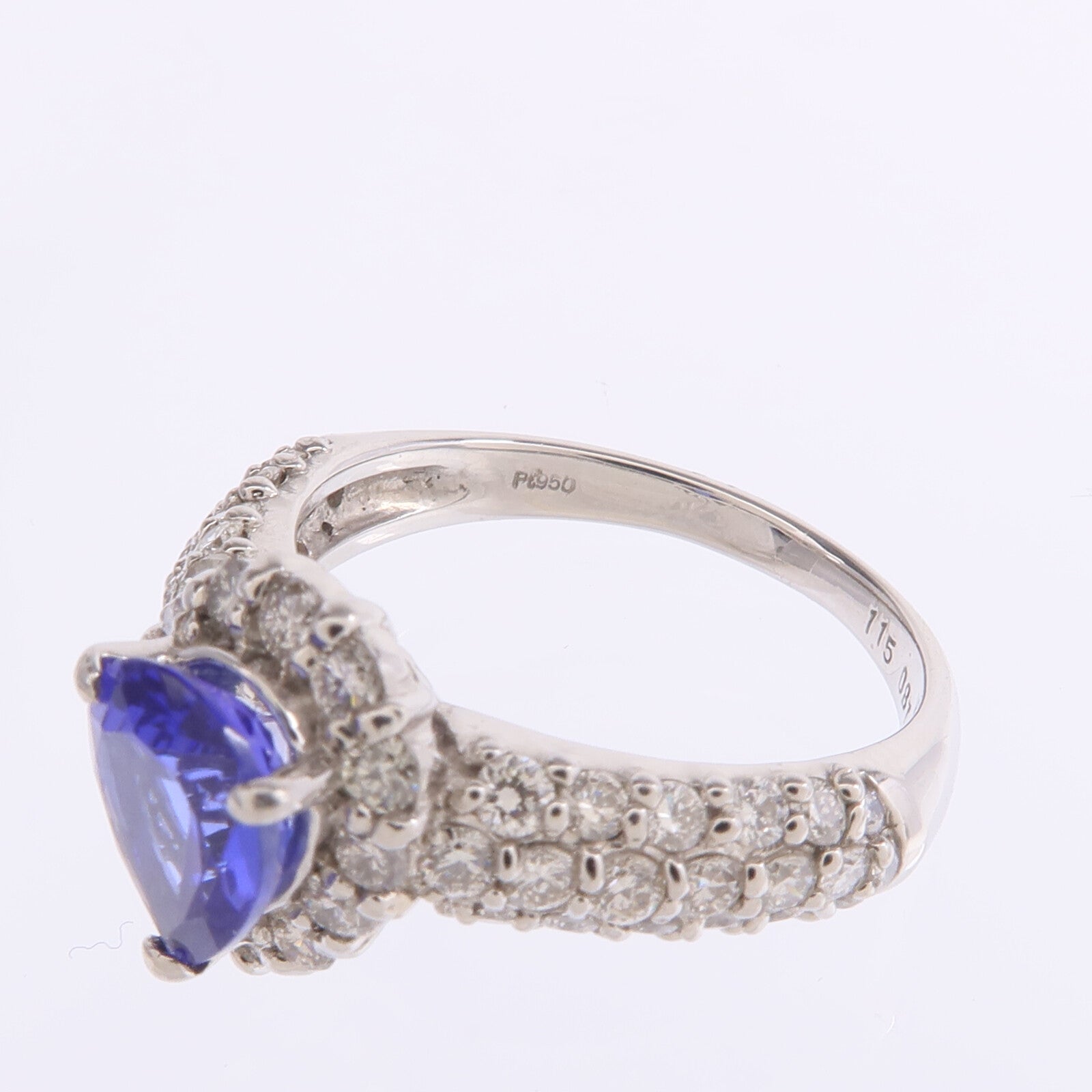 JEWELRY 【激減優惠】PT950鉑金Tanzanite Diamond Ring坦桑石/鑽石戒指US#6