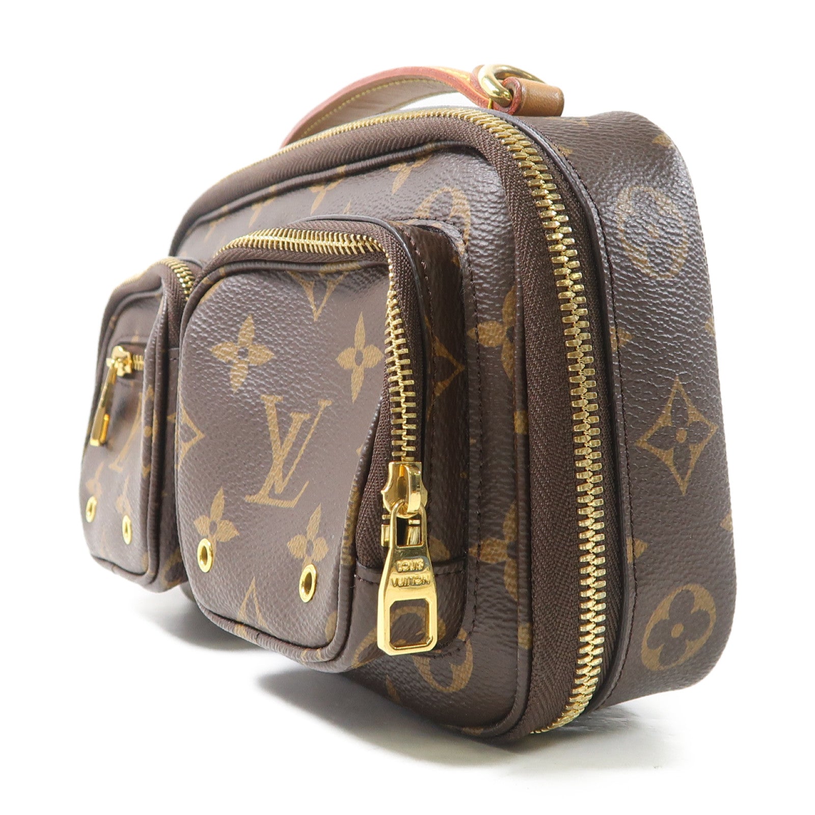 LOUIS VUITTON Monogram Utility金扣手挽肩背兩用袋啡色