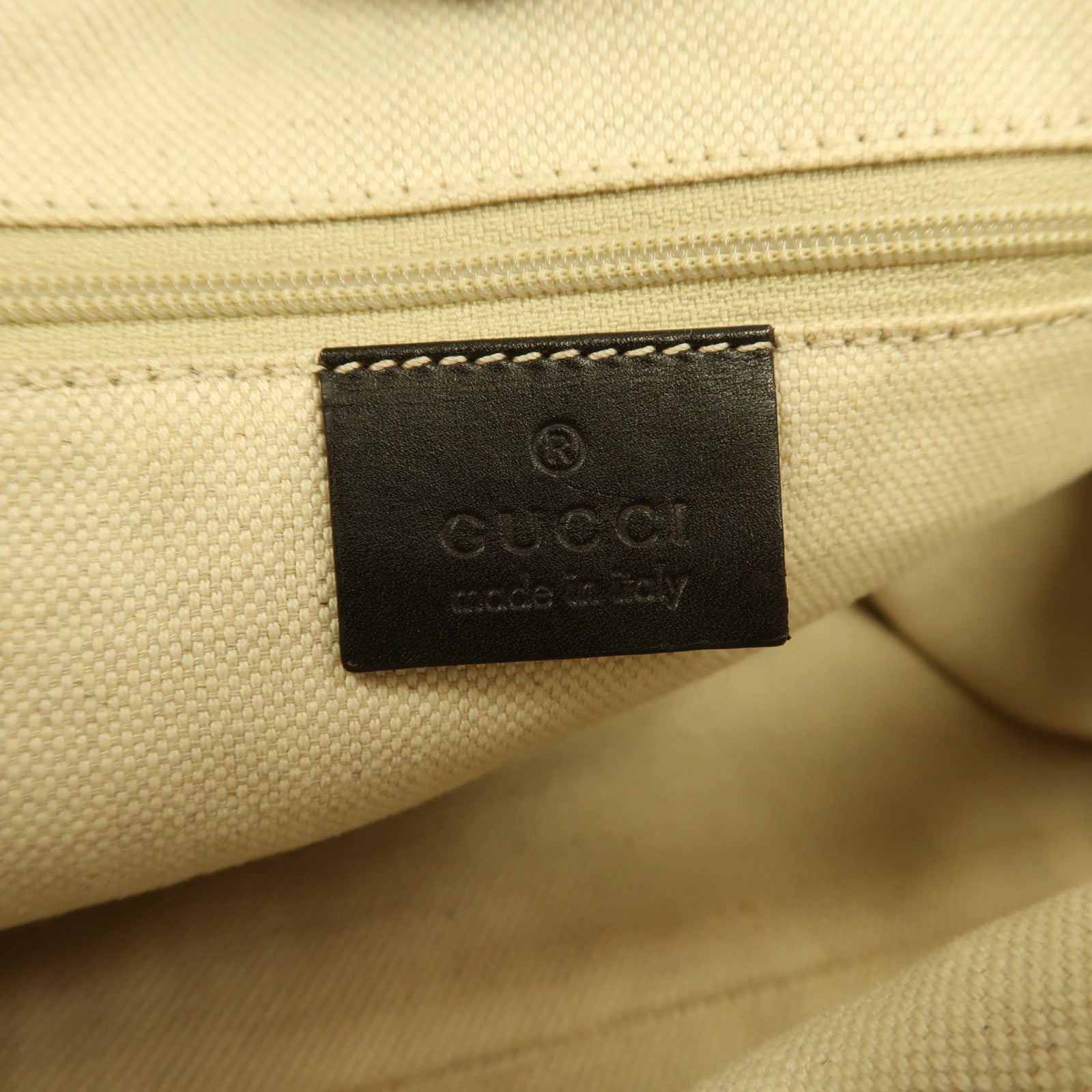 GUCCI 帆布Shoulder Bag金扣手挽袋啡色