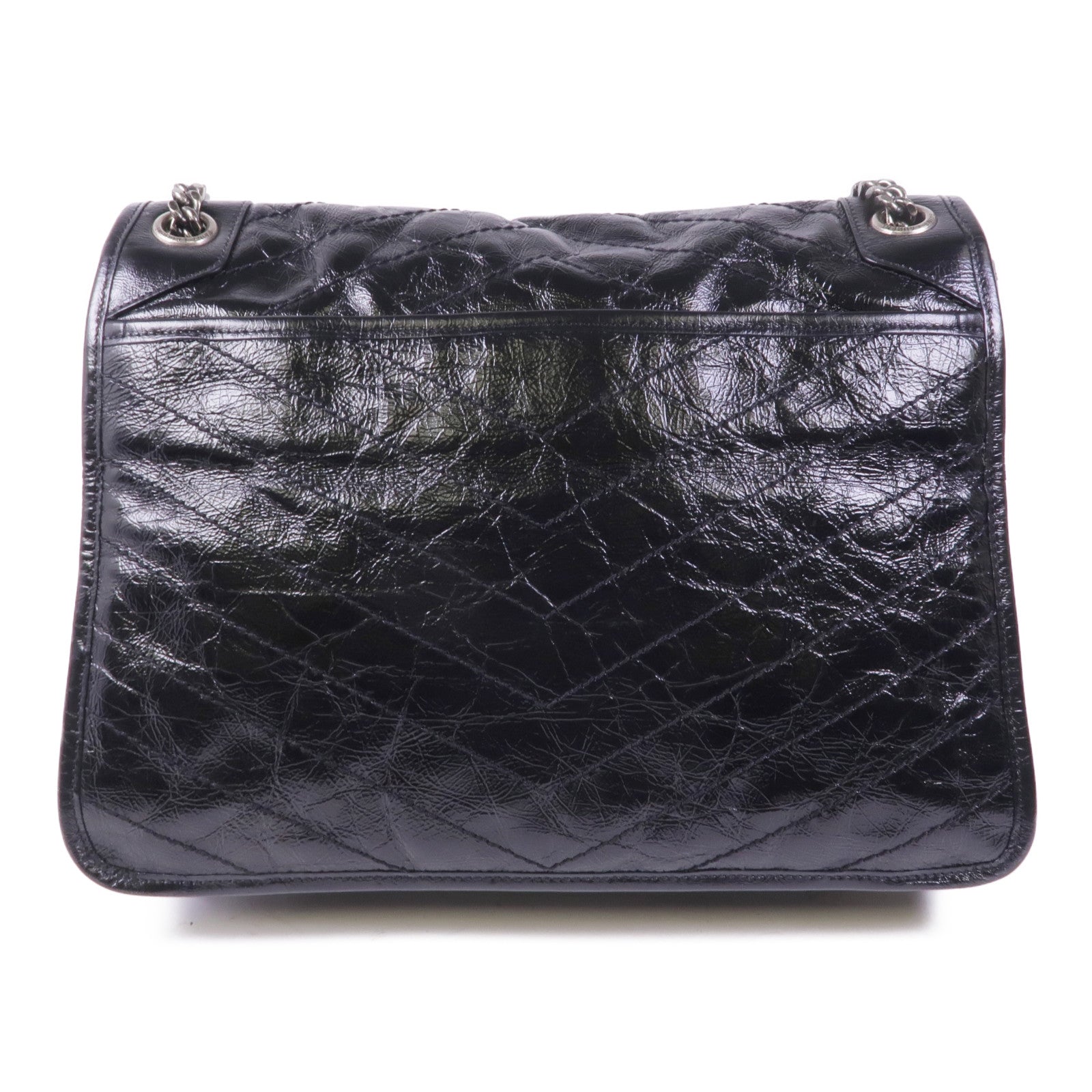 SAINT LAURENT 牛皮皮革Niki Large銀扣鏈帶肩背袋