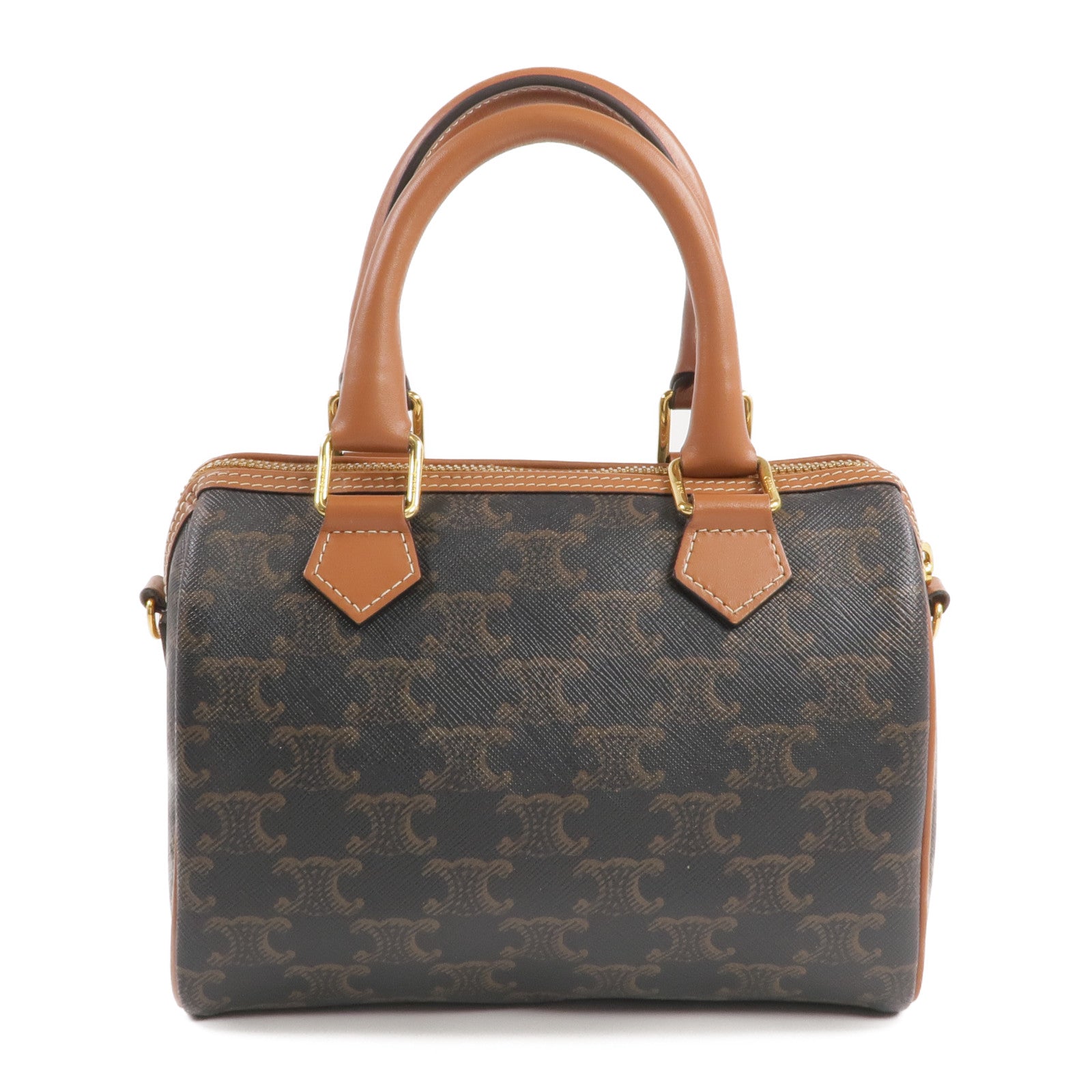 CELINE 塗層帆布Boston金扣手挽肩背兩用袋