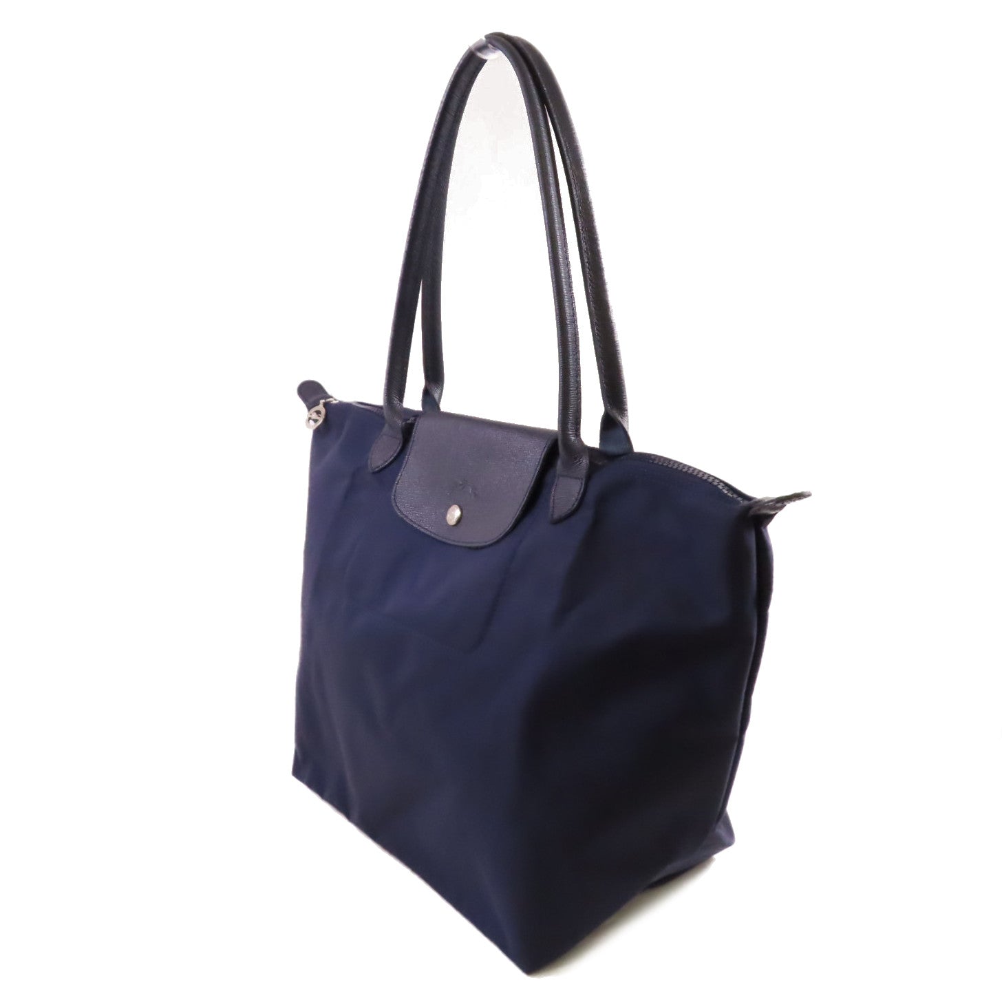 Longchamp 尼龍Tote Bag銀扣肩背袋寶藍色