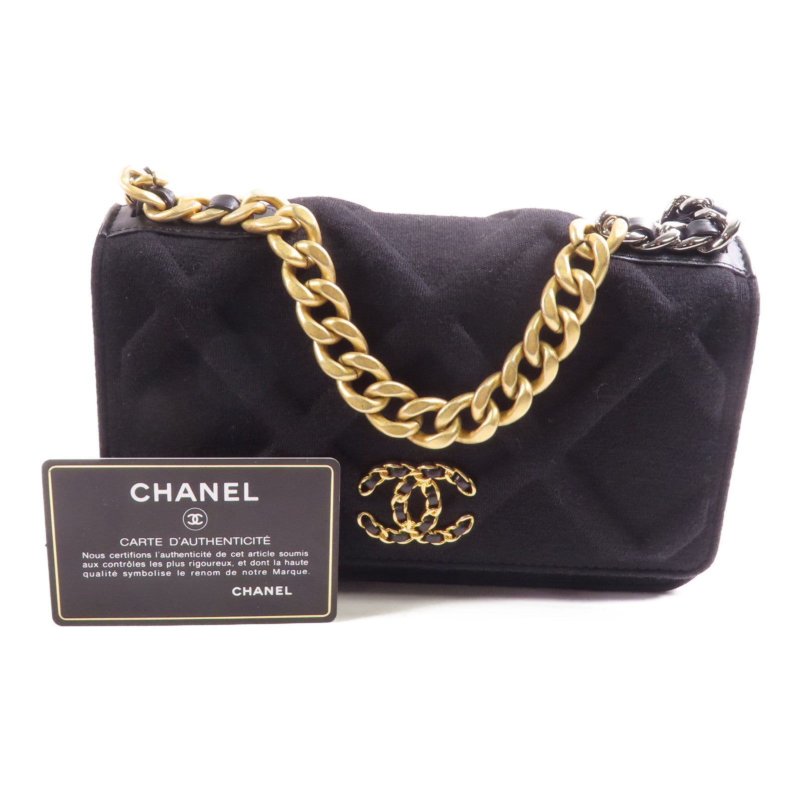 CHANEL 帆布19WOC Wallet On Chain鏈帶肩背袋