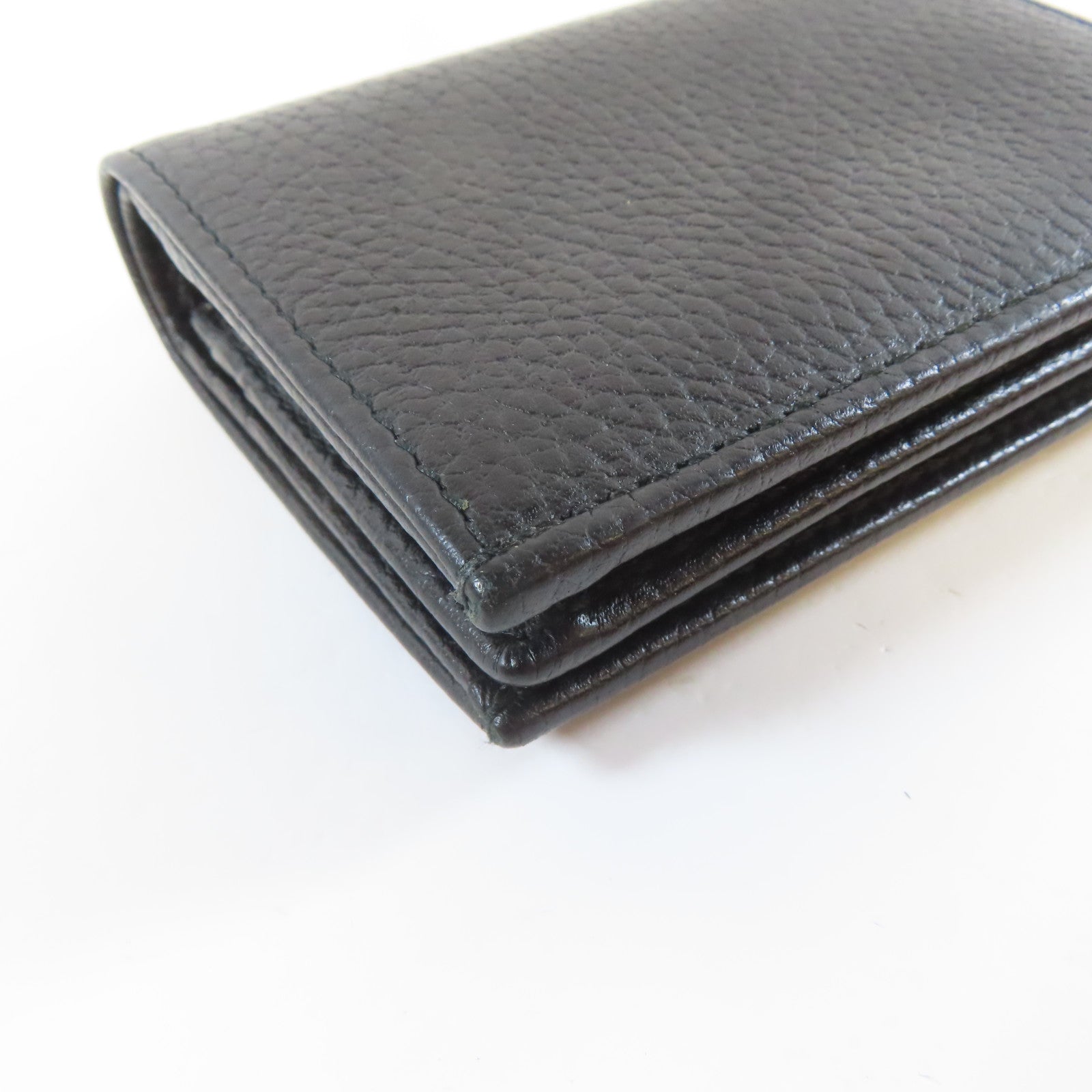 GUCCI 牛皮皮革Wallet金扣啪鈕長錢包黑色