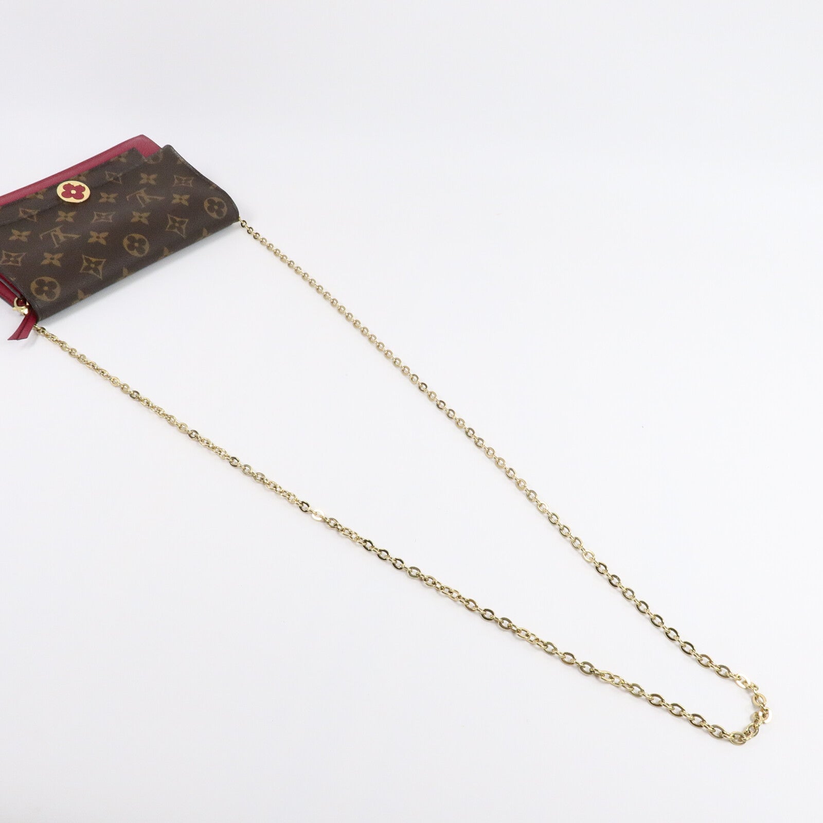 LOUIS VUITTON Monogram Portefeuille Flore鏈帶肩背袋