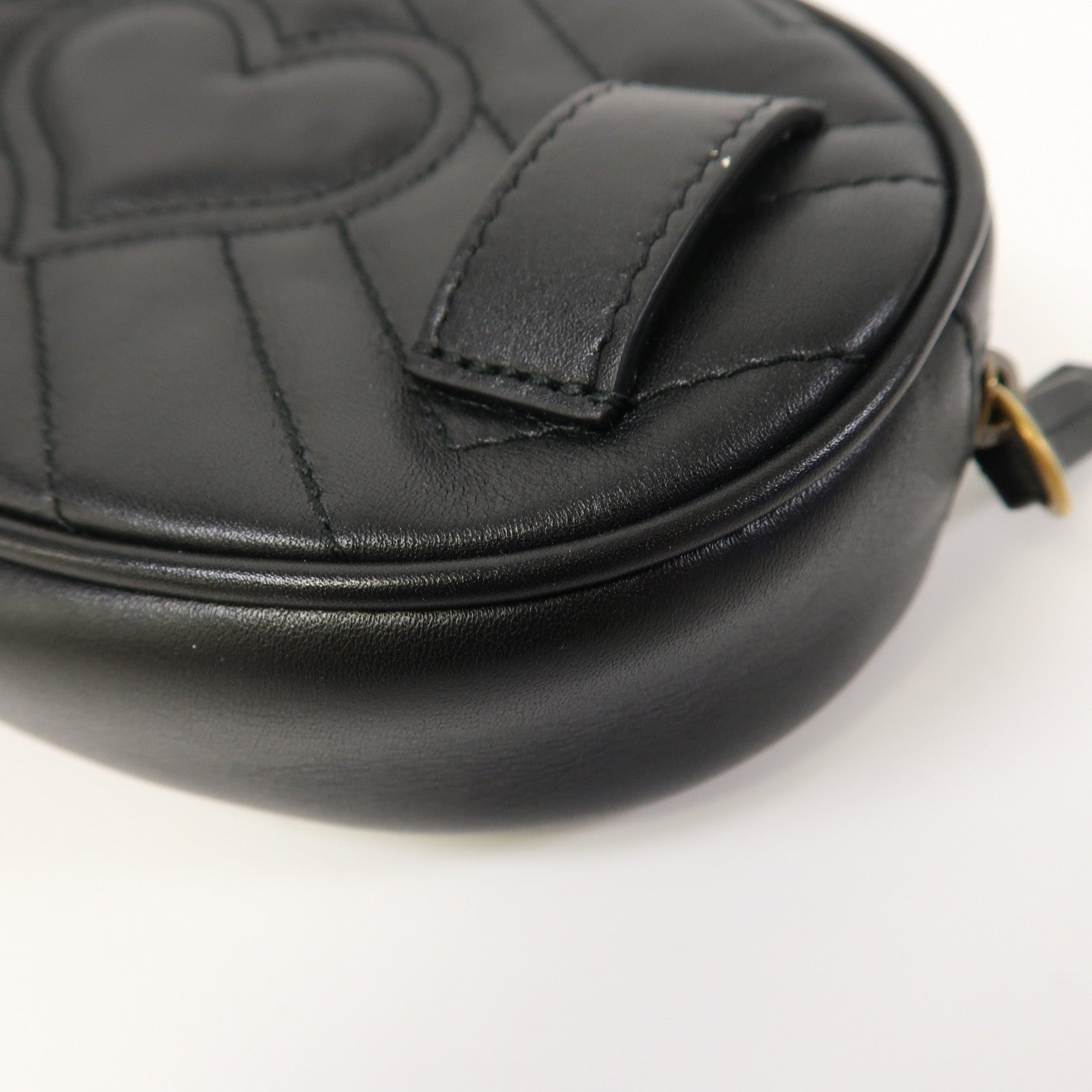 GUCCI GG GHW Waist Bag 476434 Calfskin Leather Black