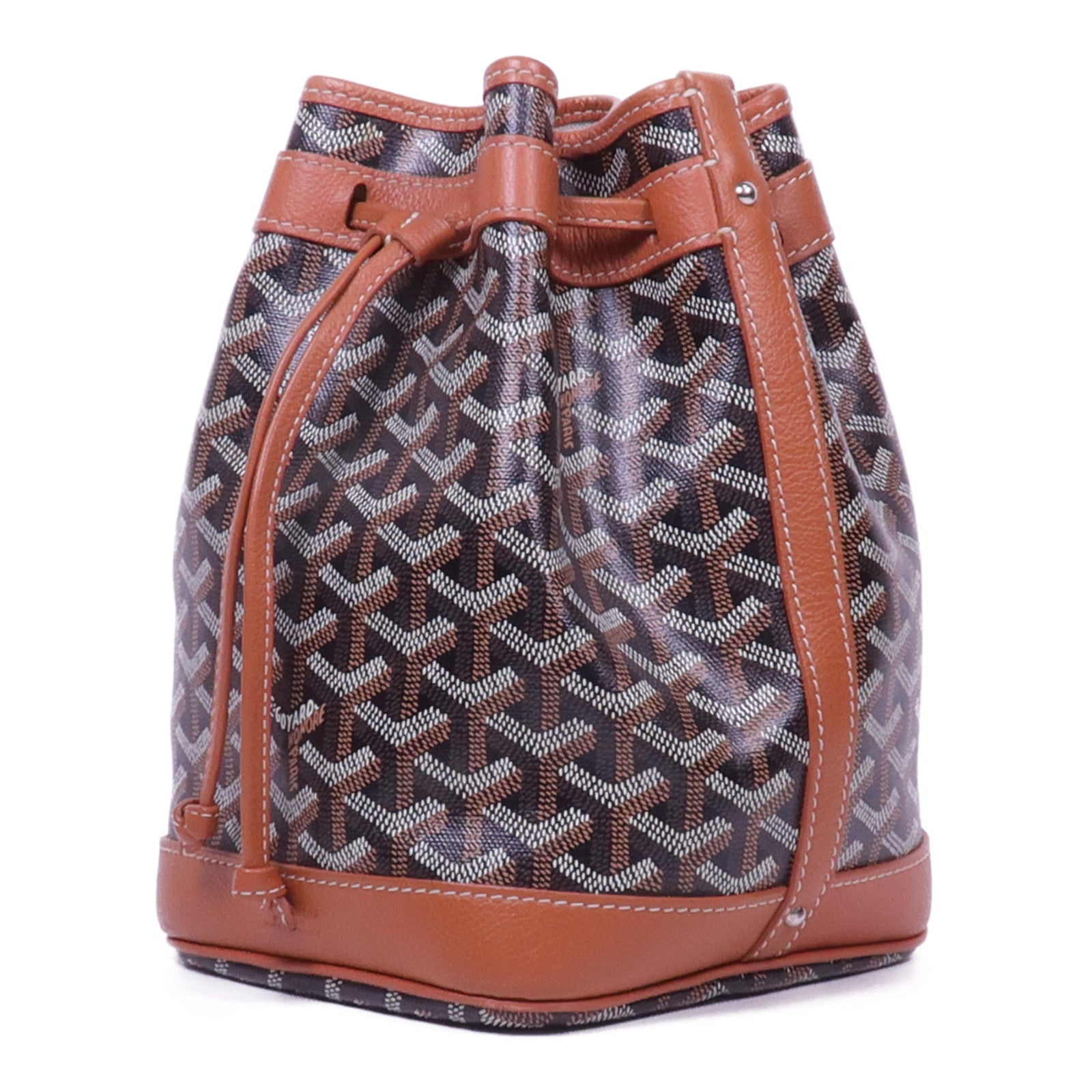 GOYARD 【激減優惠】塗層帆布Petit Flot Bucket Bag銀扣肩背袋