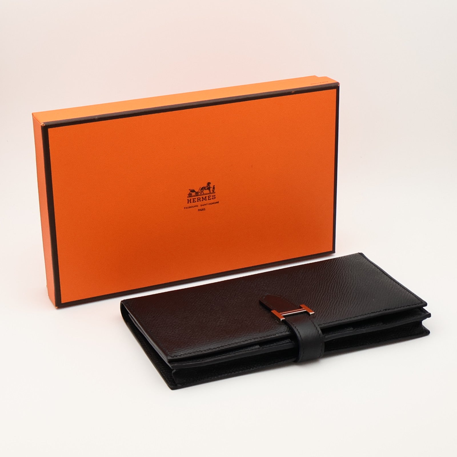 HERMES Epsom皮革Bearn Wallet長錢包Noir