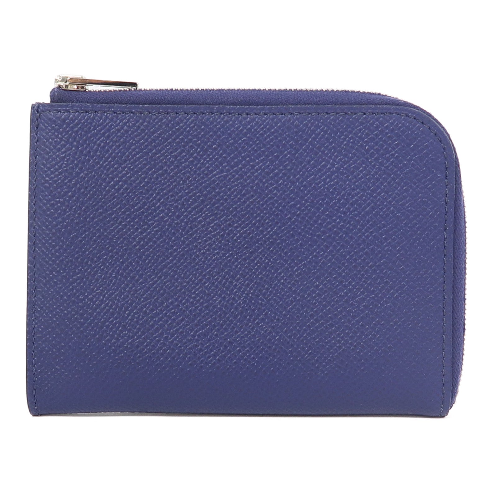 HERMES Epsom皮革Wallet銀扣錢包寶石藍色