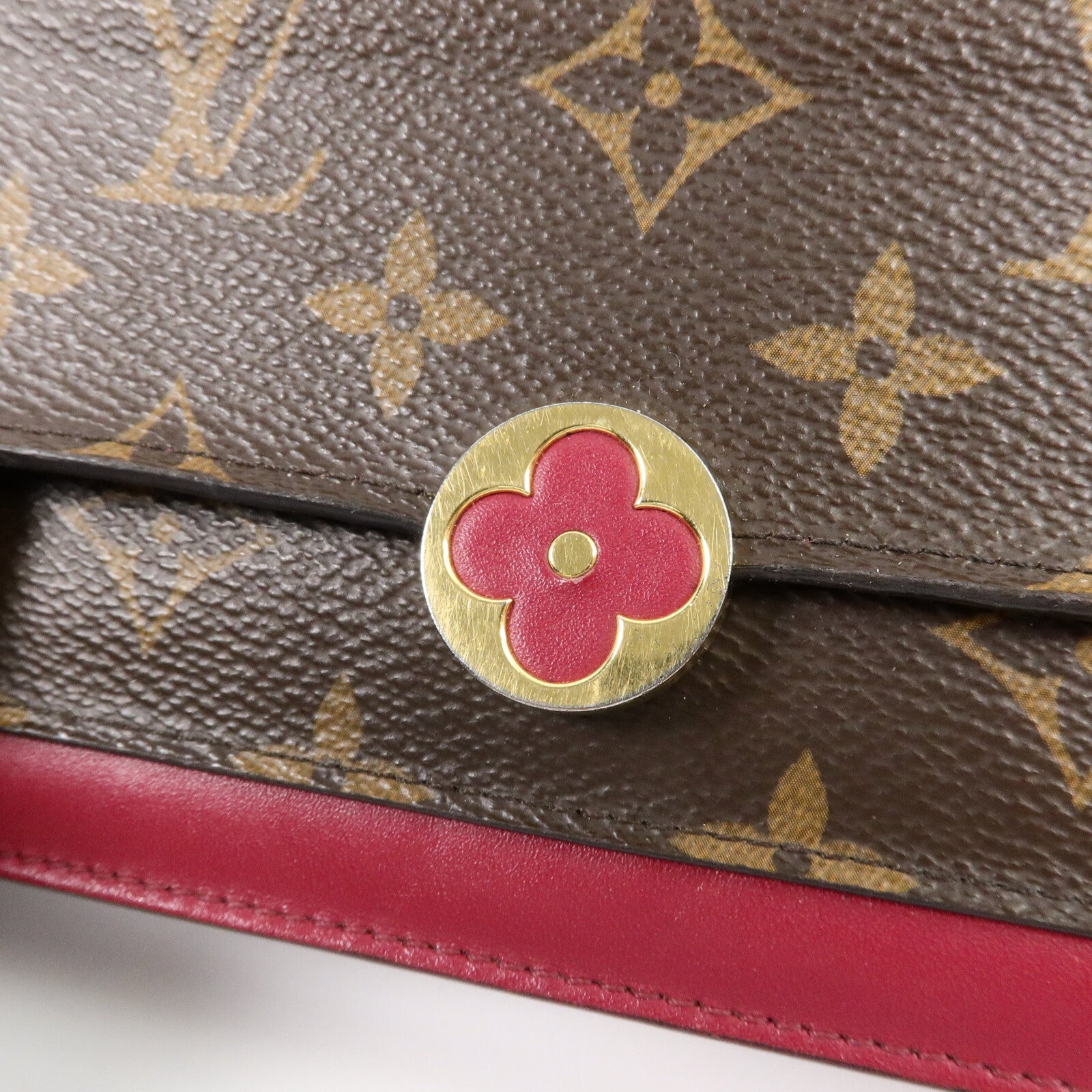 LOUIS VUITTON Monogram Portefeuille Flore鏈帶肩背袋