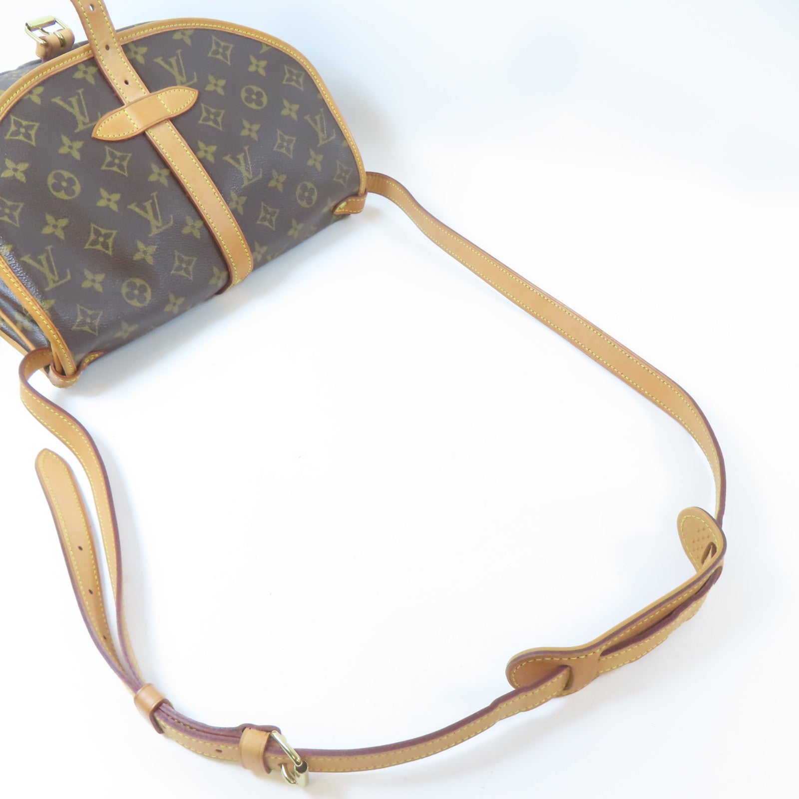 LOUIS VUITTON Monogram Saumur 30金扣肩背袋啡色
