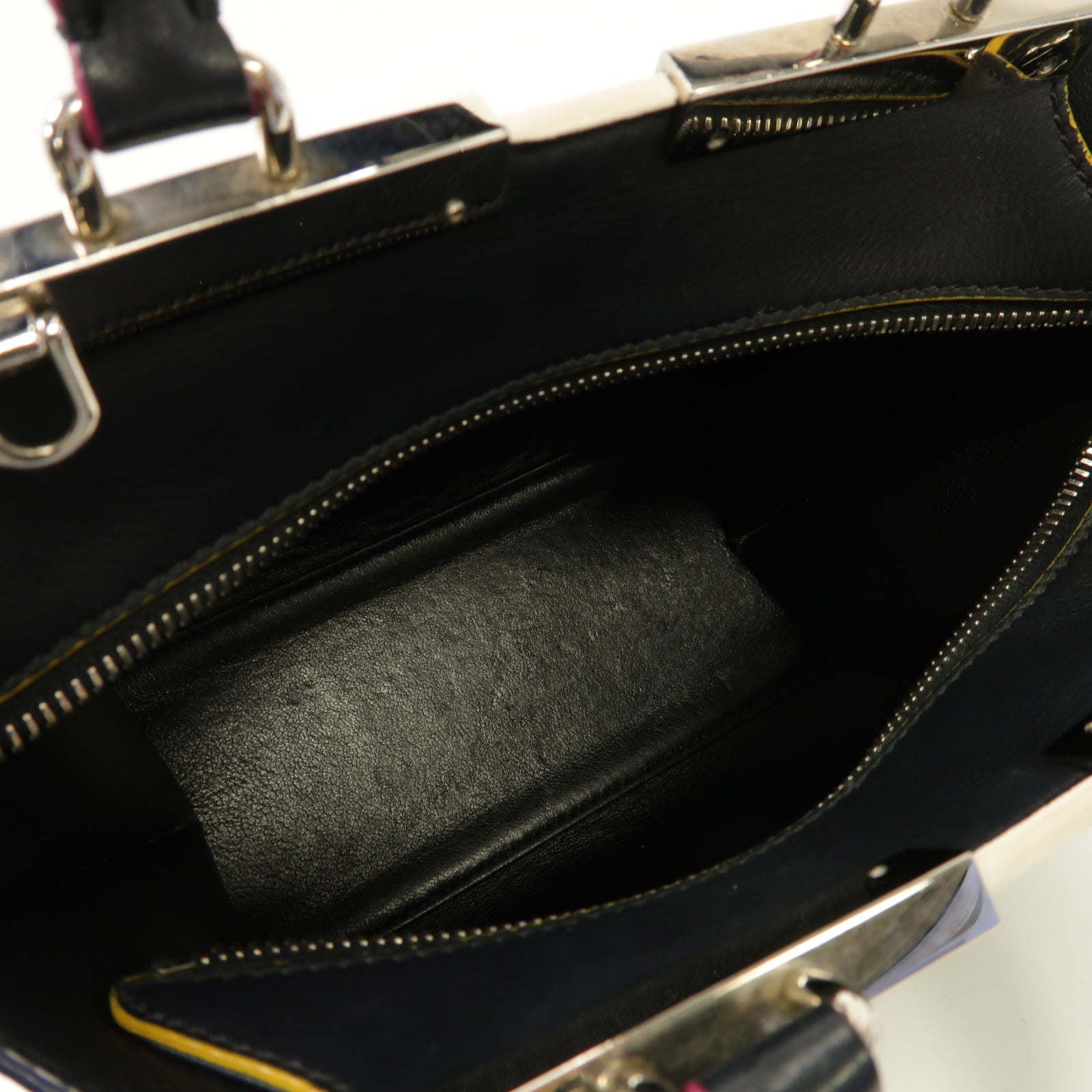FENDI 【激減優惠】牛皮皮革Mini 3 Jours銀扣手挽肩背兩用袋黑色