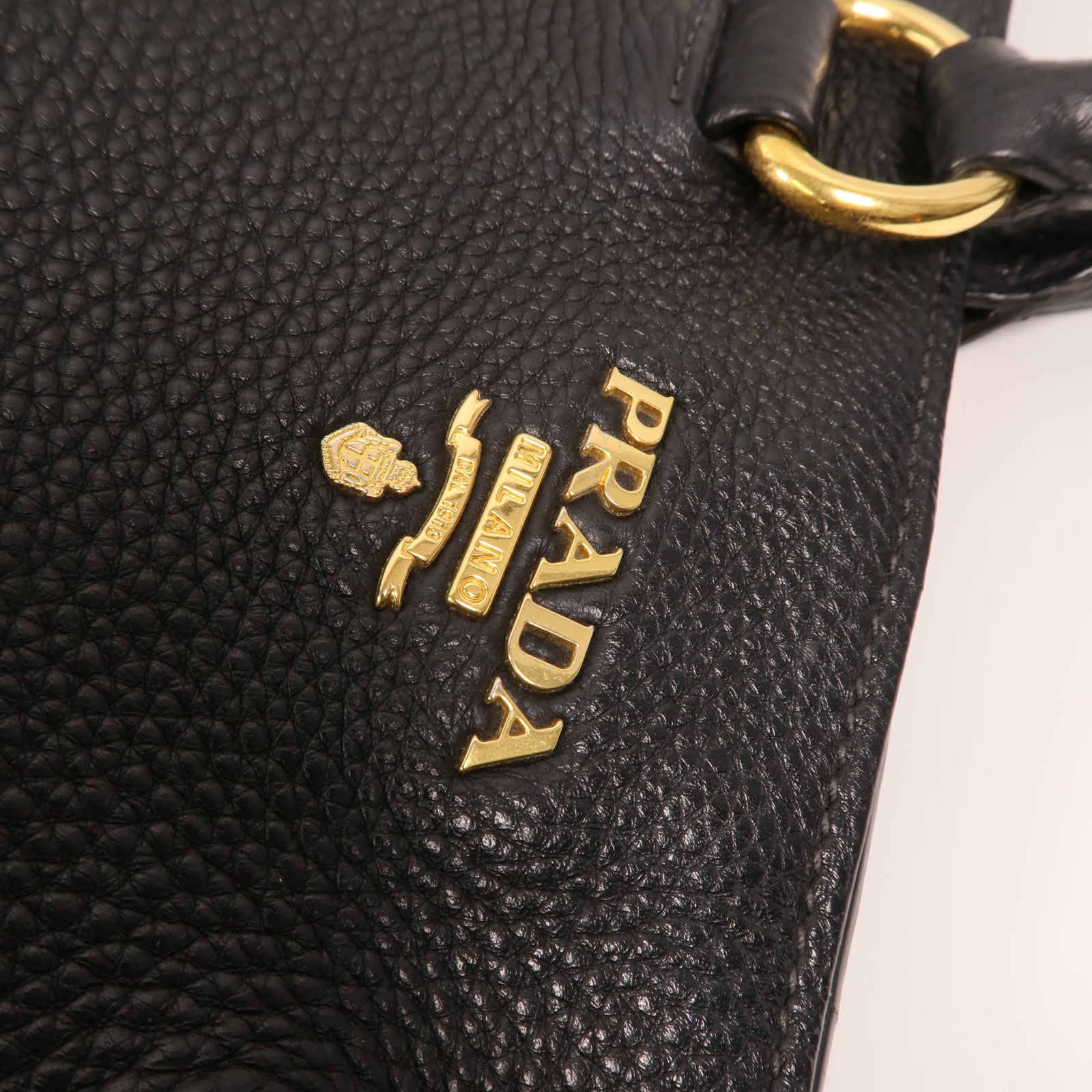 PRADA 牛皮皮革Vitello Phoenix金扣手挽肩背兩用袋