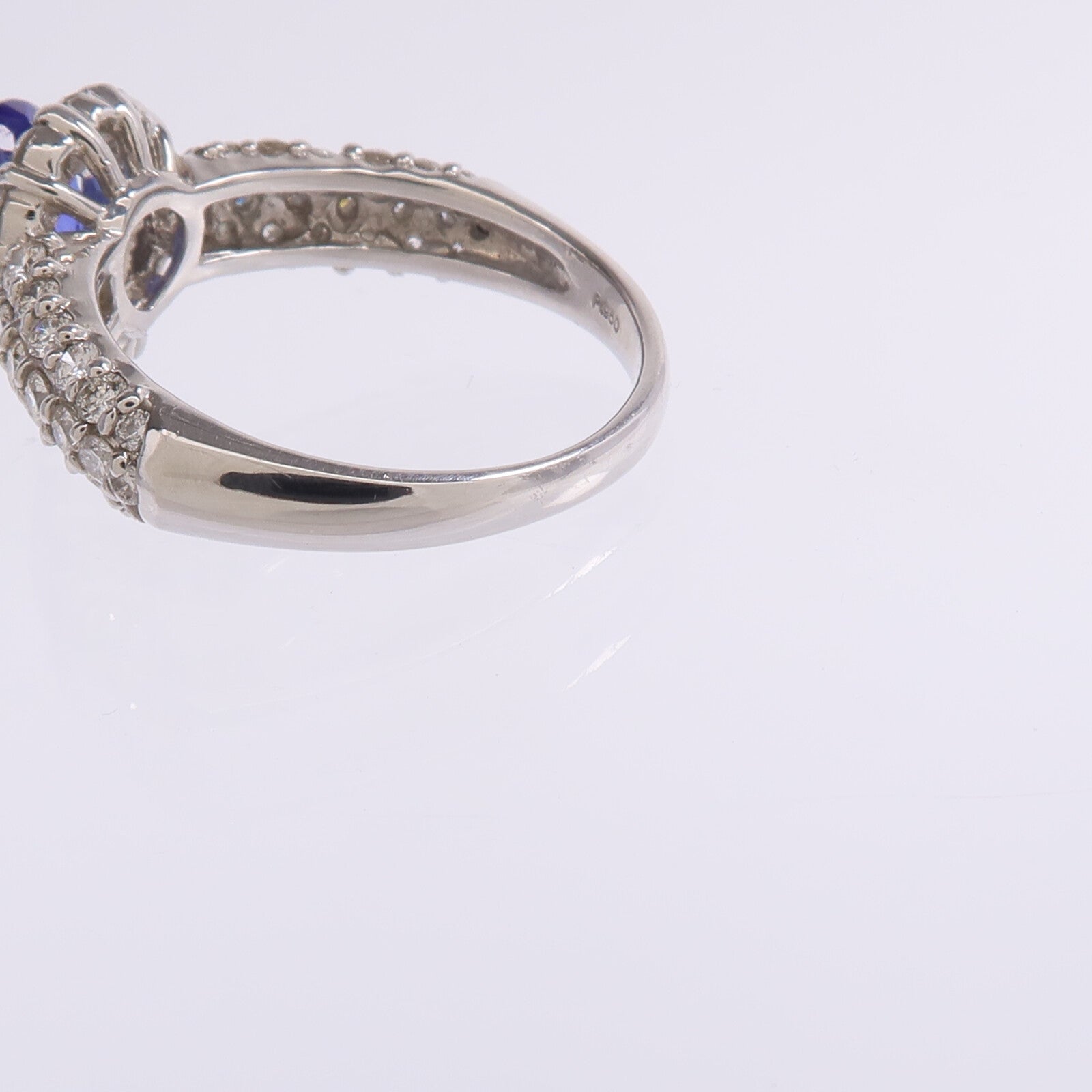 JEWELRY 【激減優惠】PT950鉑金Tanzanite Diamond Ring坦桑石/鑽石戒指US#6