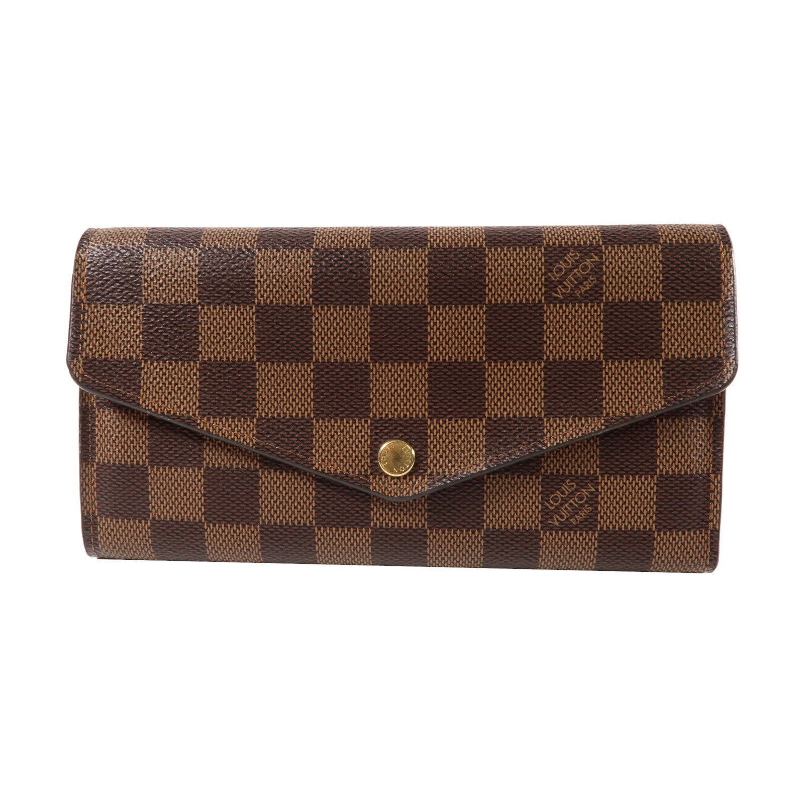 LOUIS VUITTON Damier Sarah Wallet金扣長錢包啡色