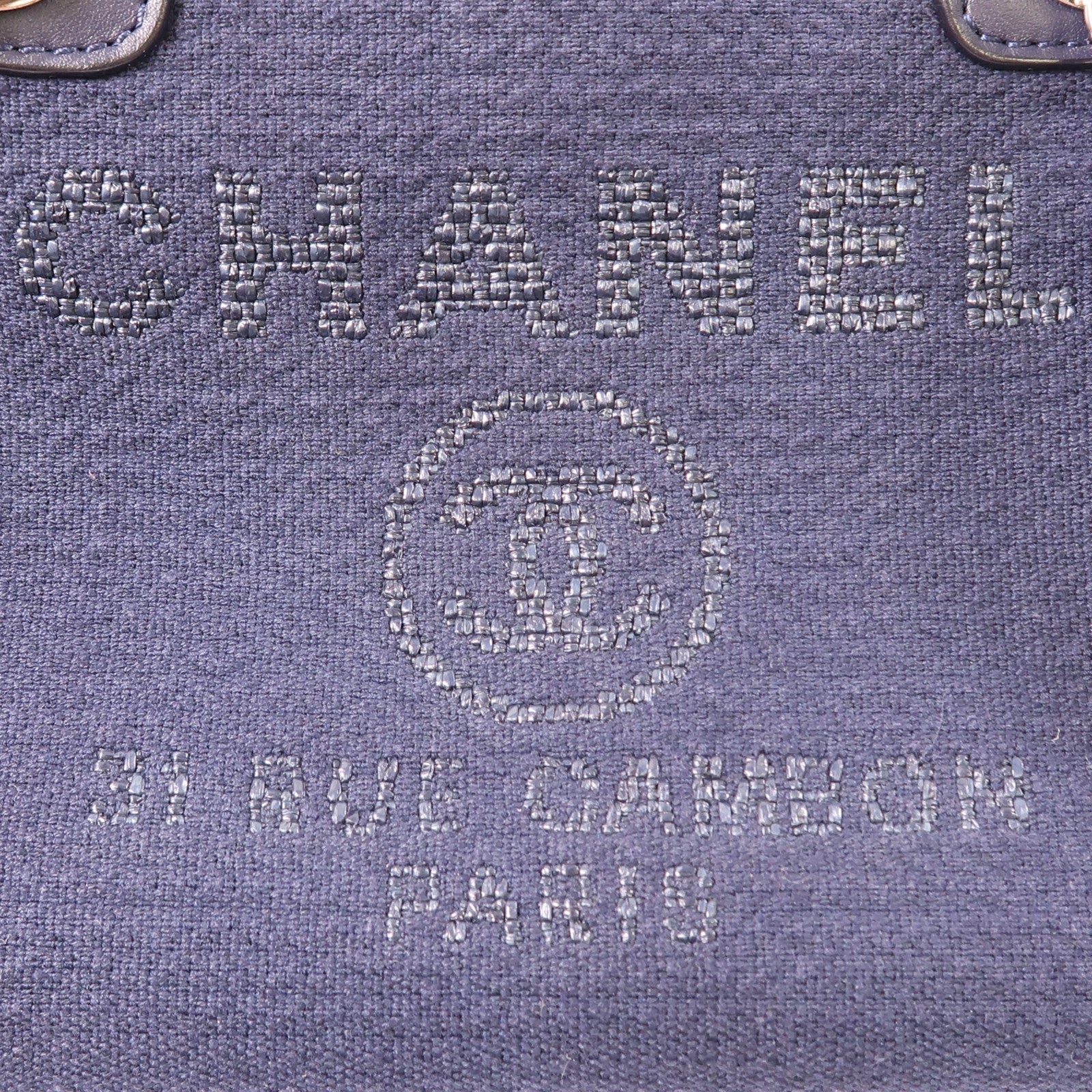 CHANEL 【激減優惠】帆布Deauville Bowling Bag銀扣手挽肩背兩用袋