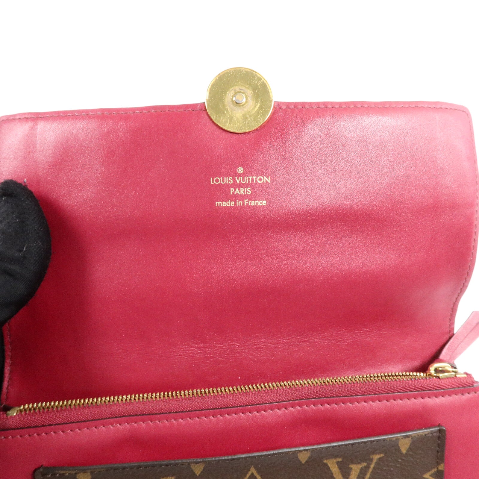 LOUIS VUITTON Monogram Portefeuille Flore鏈帶肩背袋