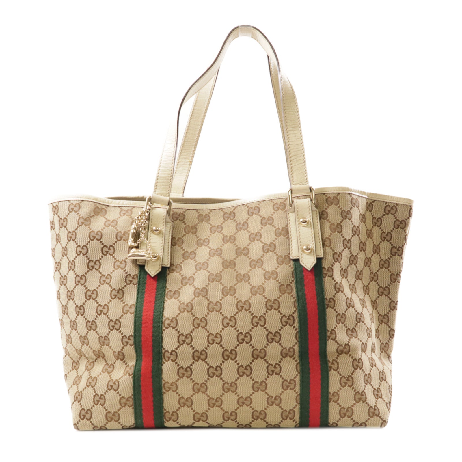 GUCCI GG GHW Sherry Line Tote Bag Shoulder Bag 139260 Canvas Brown