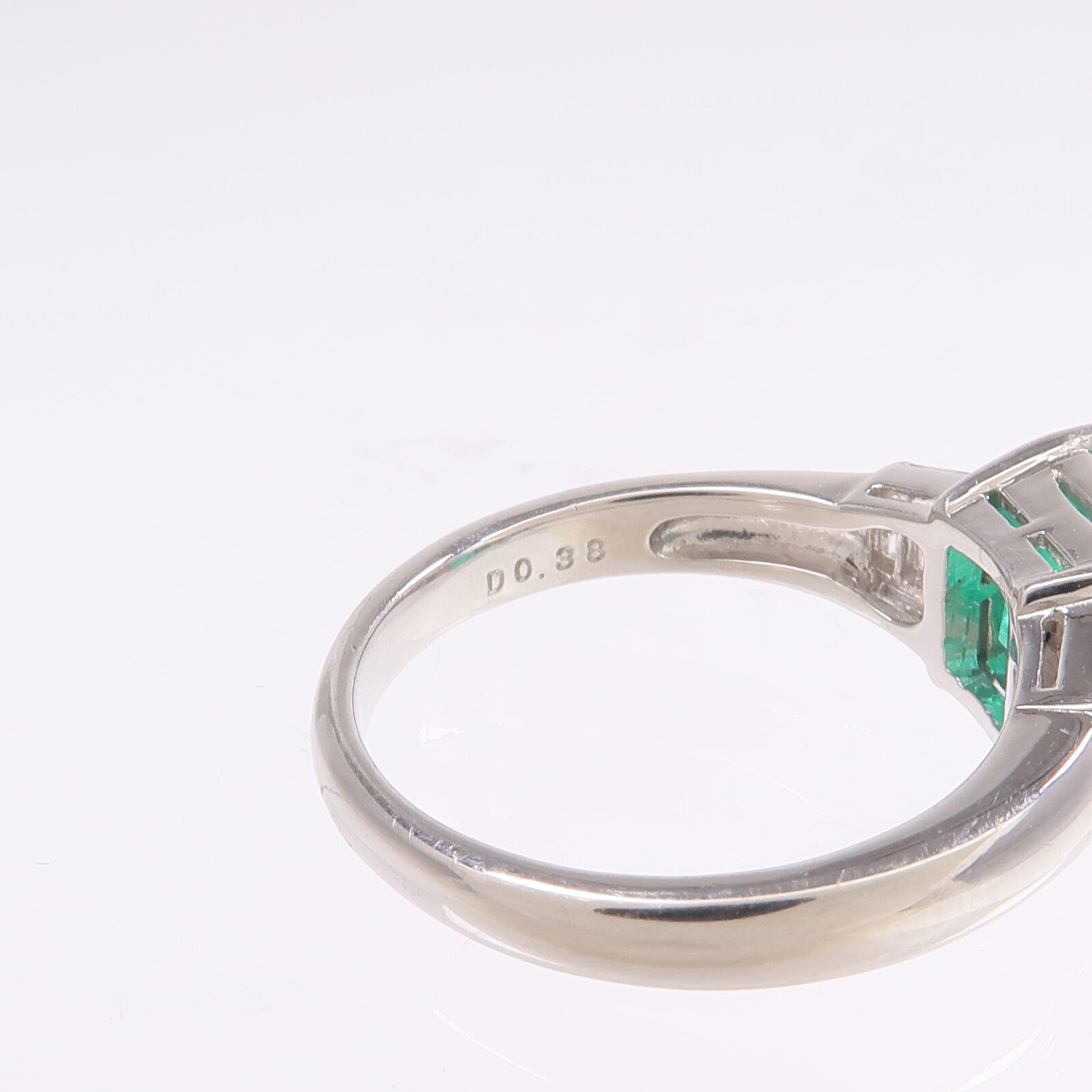 JEWELRY PT900鉑金Emerald Diamond Ring綠寶石/鑽石戒指