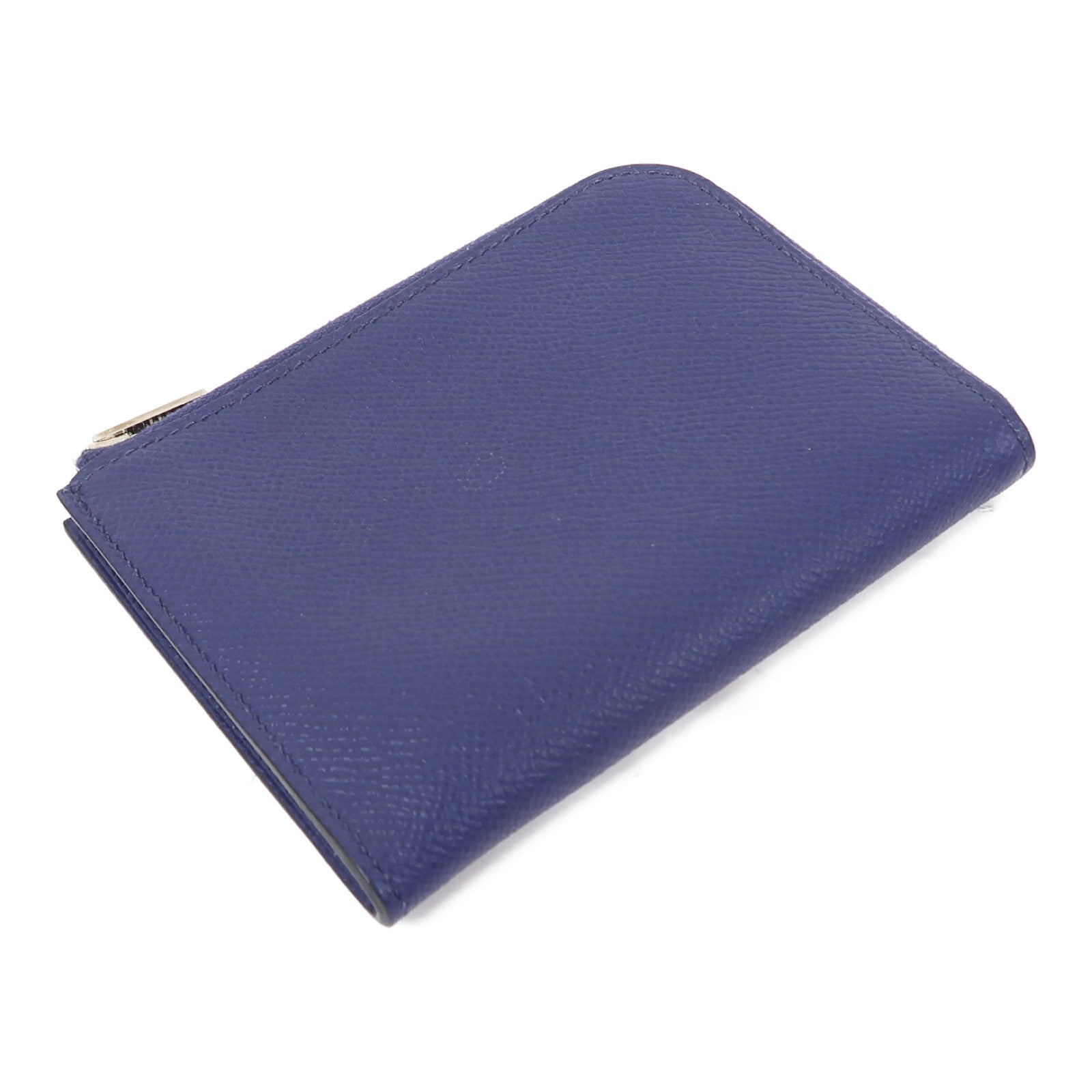 HERMES Epsom皮革Wallet銀扣錢包寶石藍色