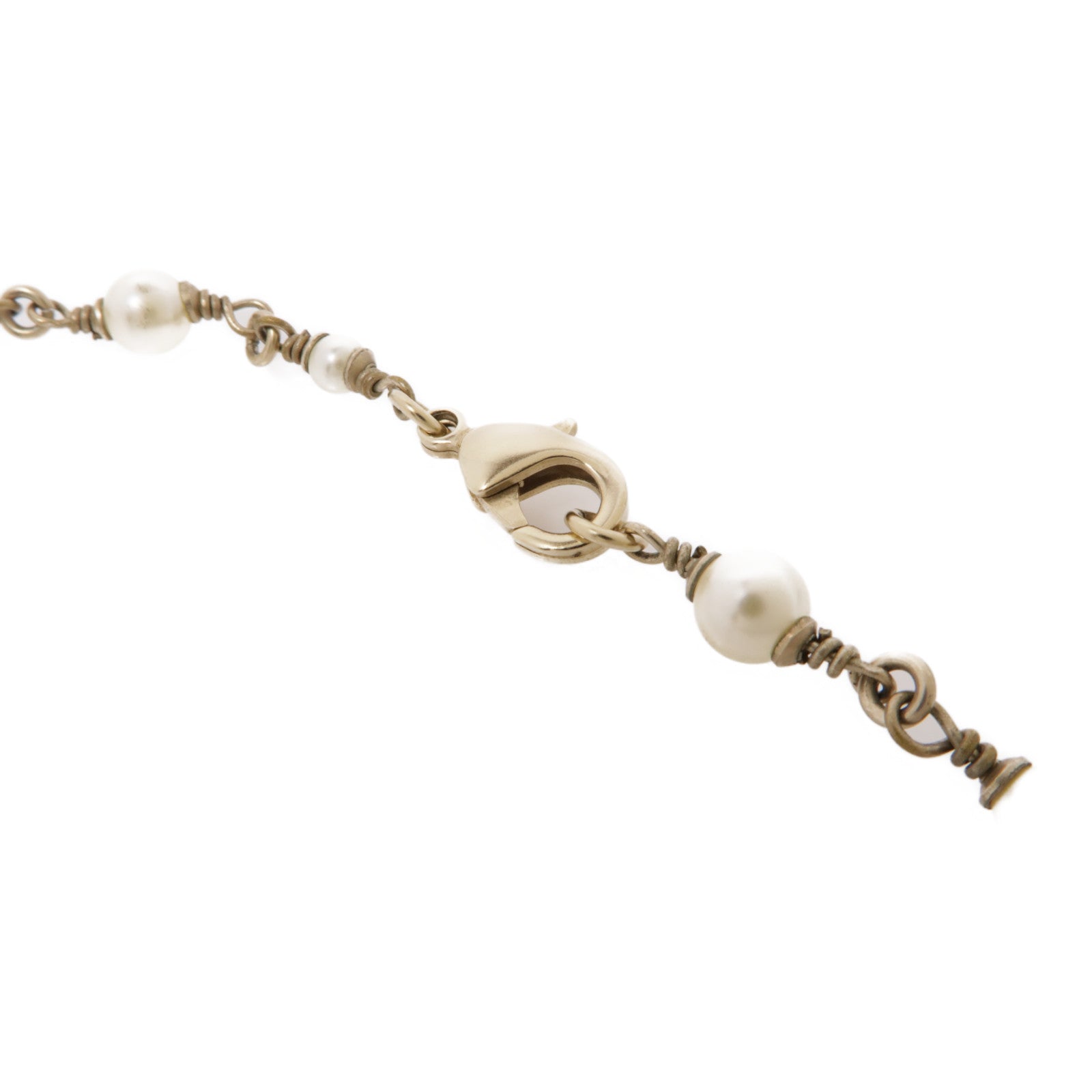 CHANEL 金屬/仿珍珠Necklace金扣項鍊