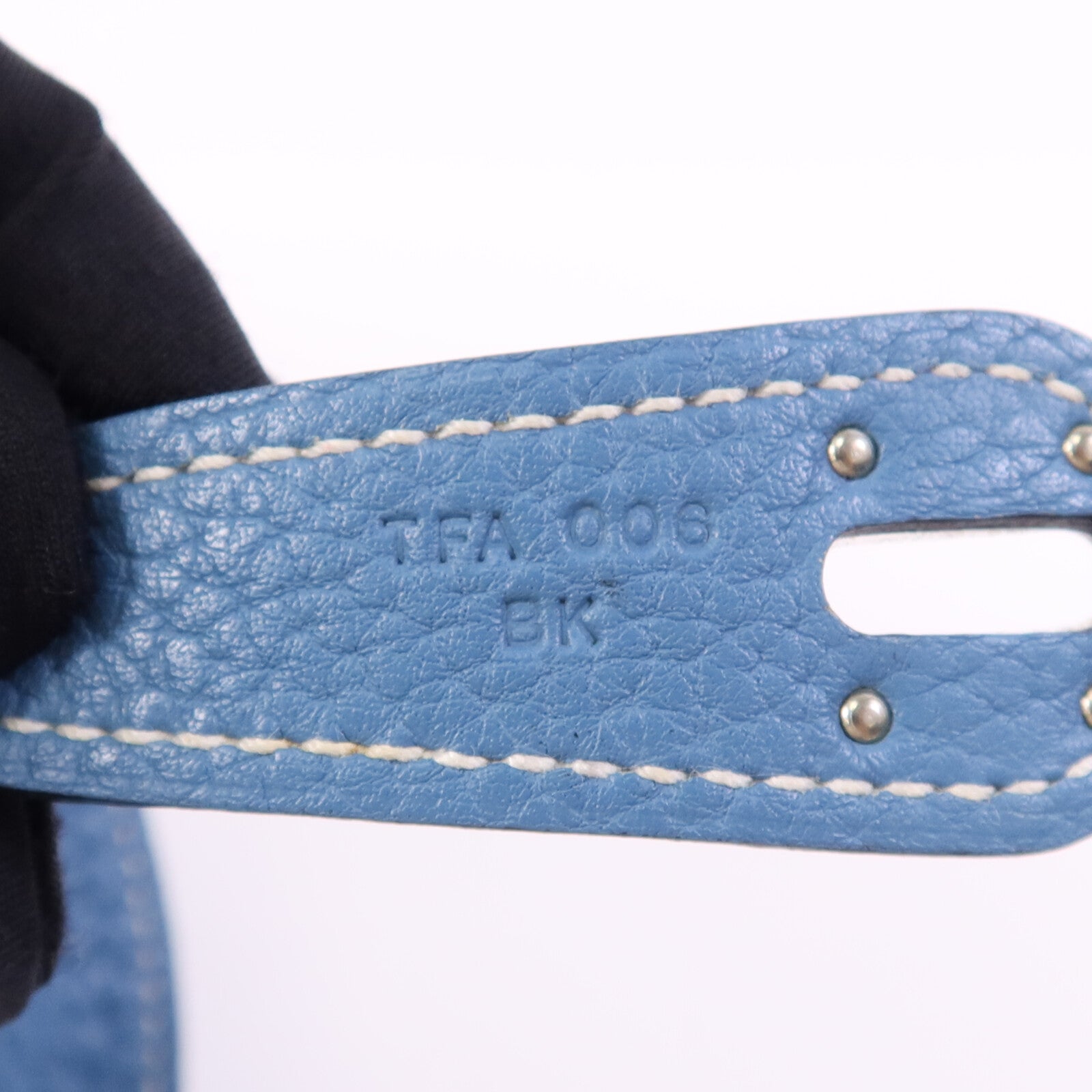 HERMES Clemence皮革Lindy 30銀扣手挽肩背兩用袋Bleu Jean