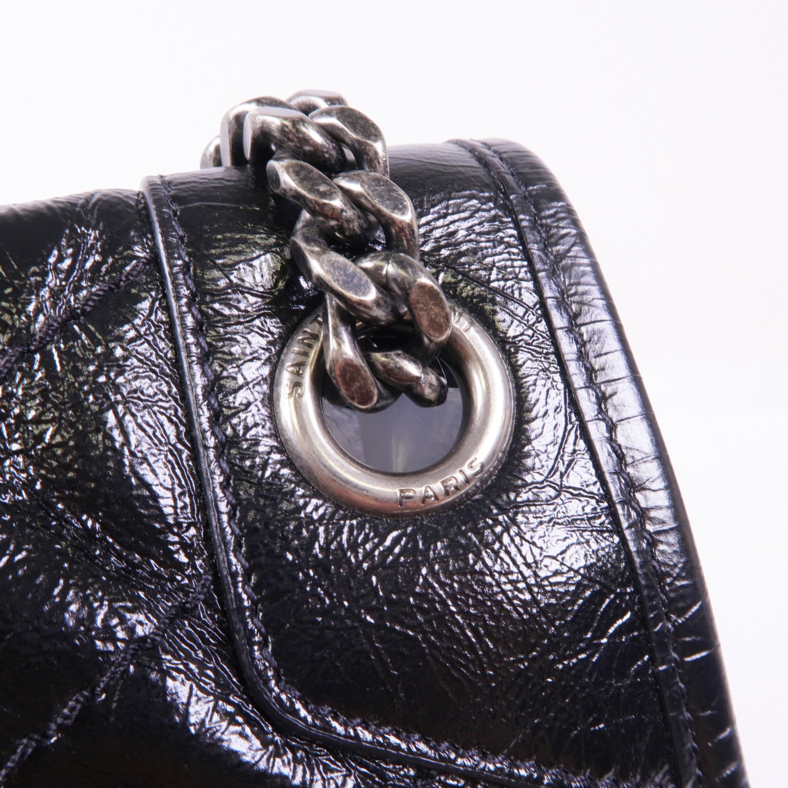 SAINT LAURENT 牛皮皮革Niki Large銀扣鏈帶肩背袋