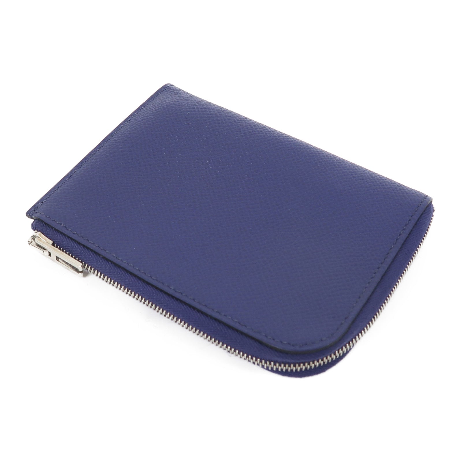 HERMES Epsom皮革Wallet銀扣錢包寶石藍色