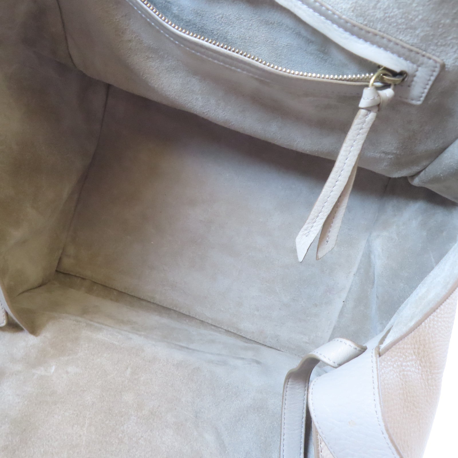 CELINE 牛皮皮革Nano Luggage Bag金扣肩背袋杏色